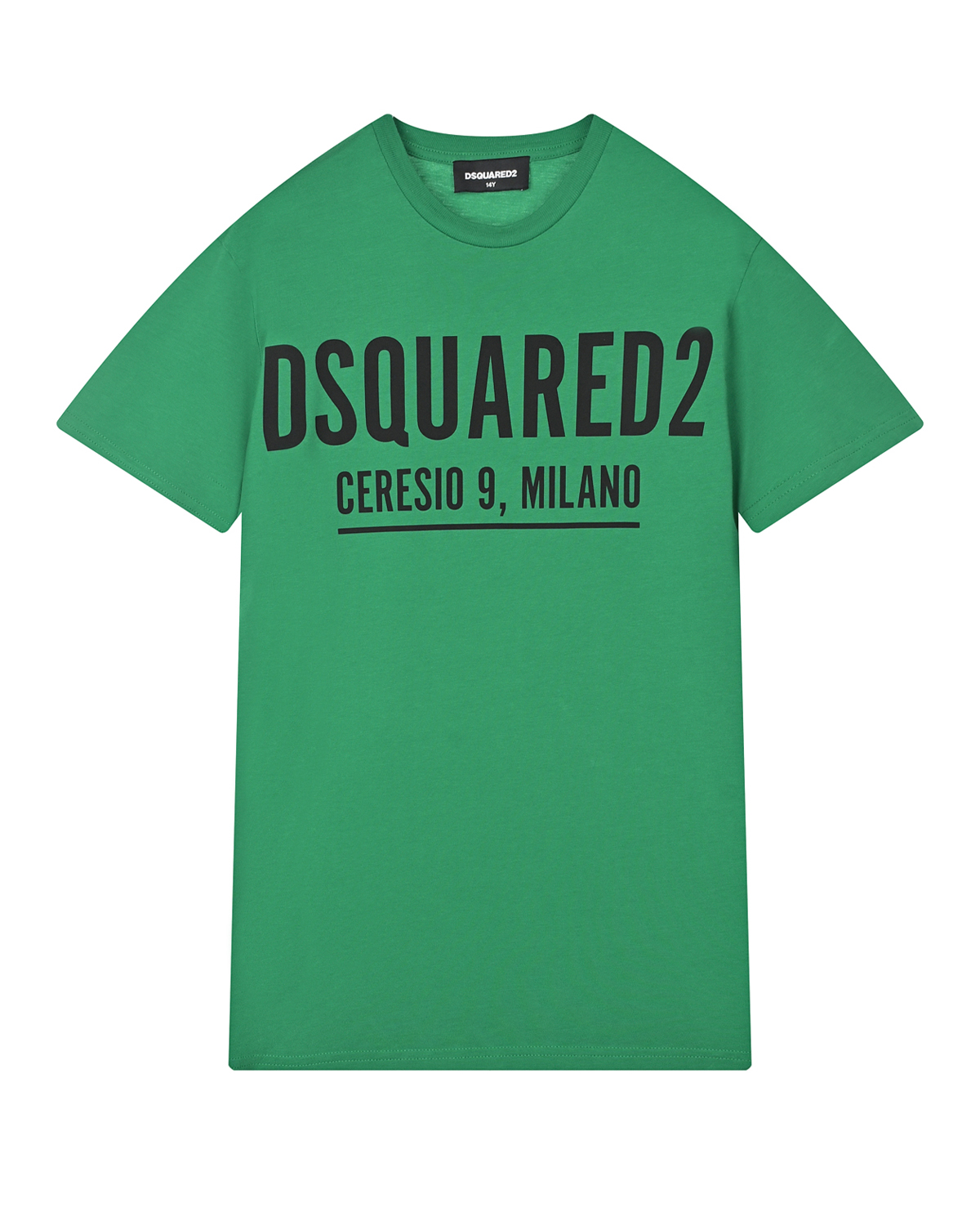 Зеленая футболка с черным лого Dsquared2 детская, размер 104, цвет зеленый - фото 1