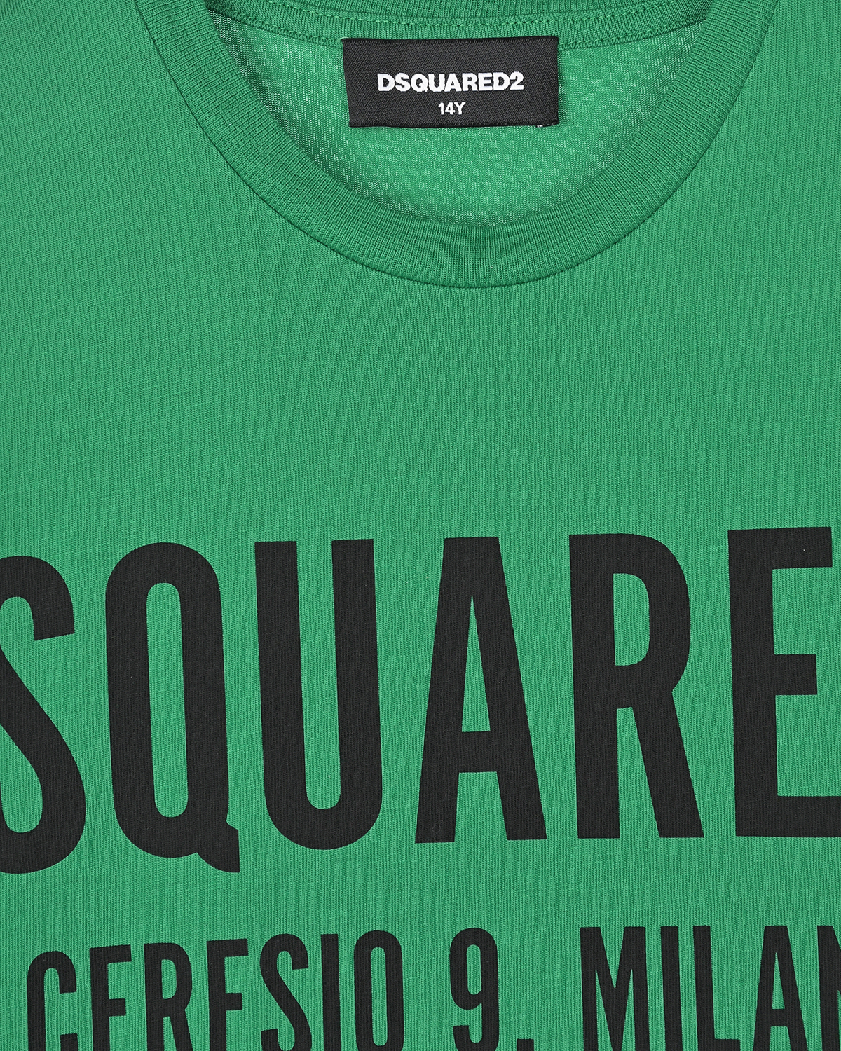 Зеленая футболка с черным лого Dsquared2 детская, размер 104, цвет зеленый - фото 3