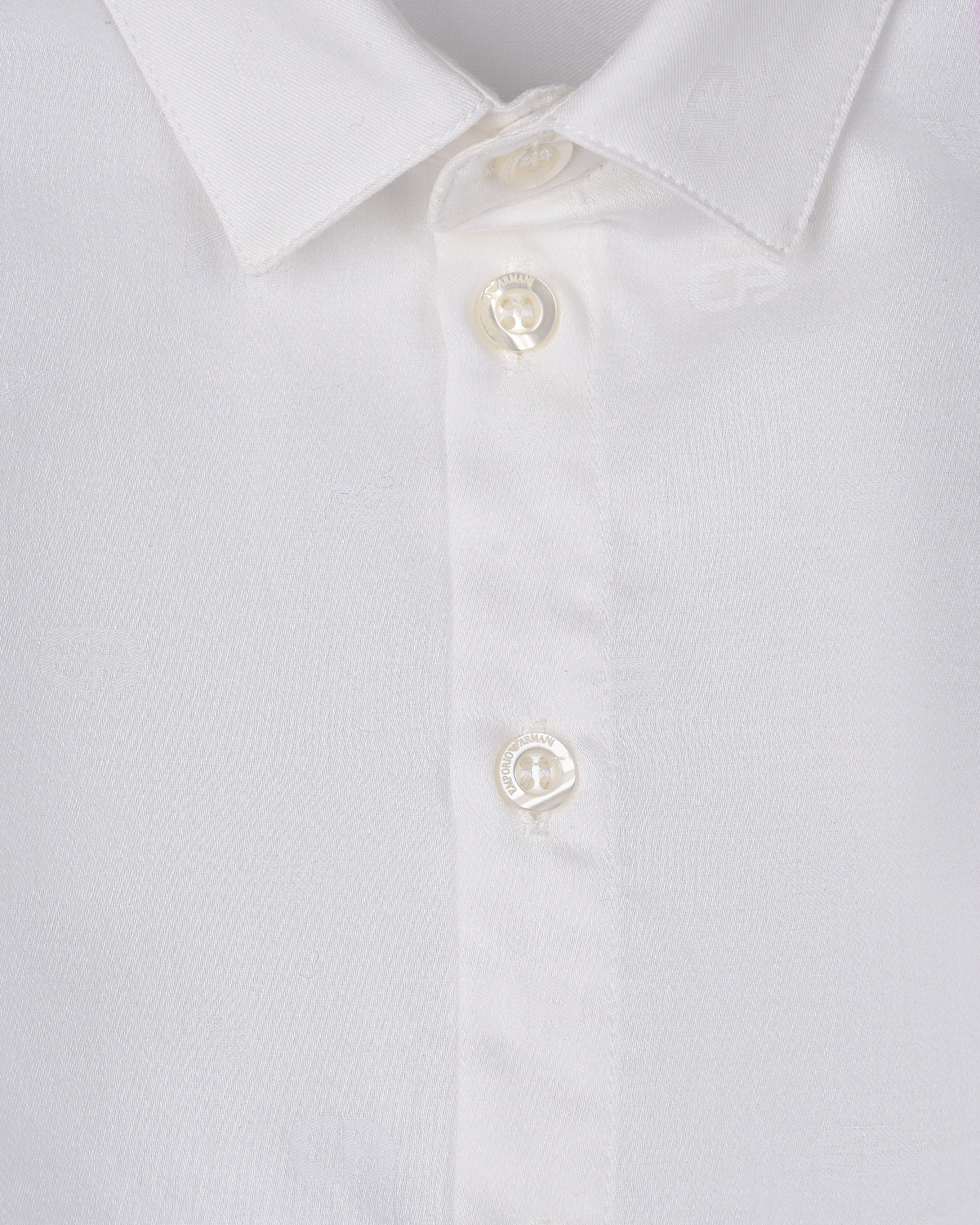 Белая рубашка с жаккардовым лого Emporio Armani детская, размер 92, цвет белый - фото 3