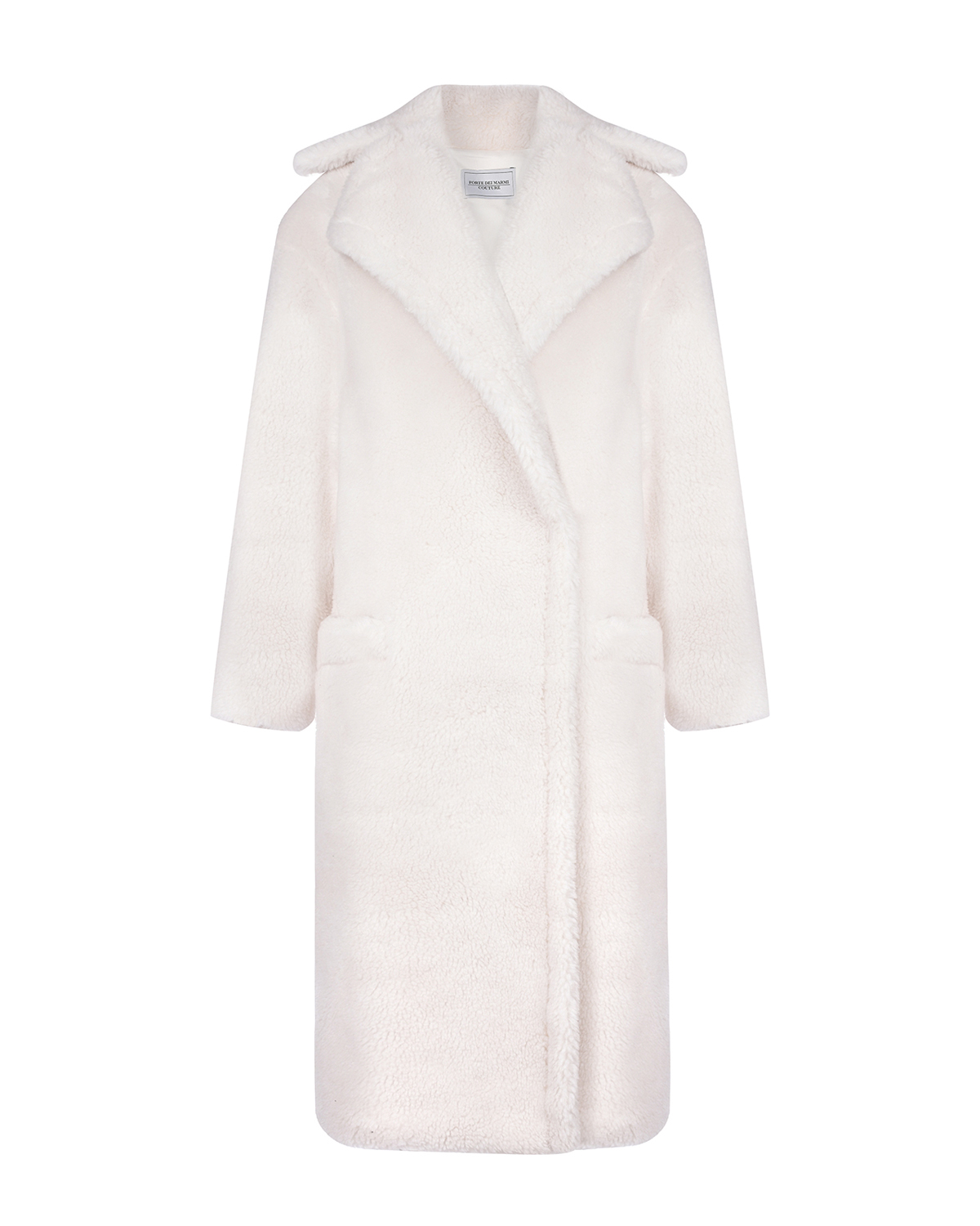 Пальто молочного цвета из эко-меха Forte dei Marmi Couture, размер 36