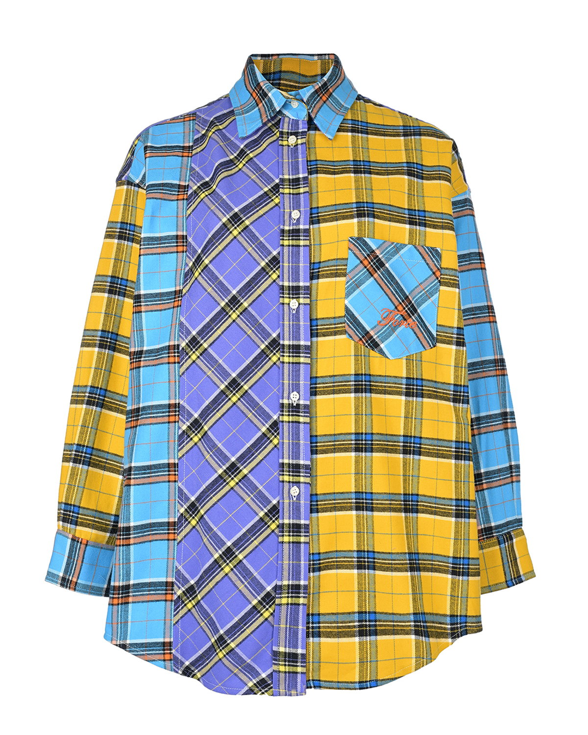 Рубашка в стиле color block Forte dei Marmi Couture, размер 42, цвет мультиколор - фото 1