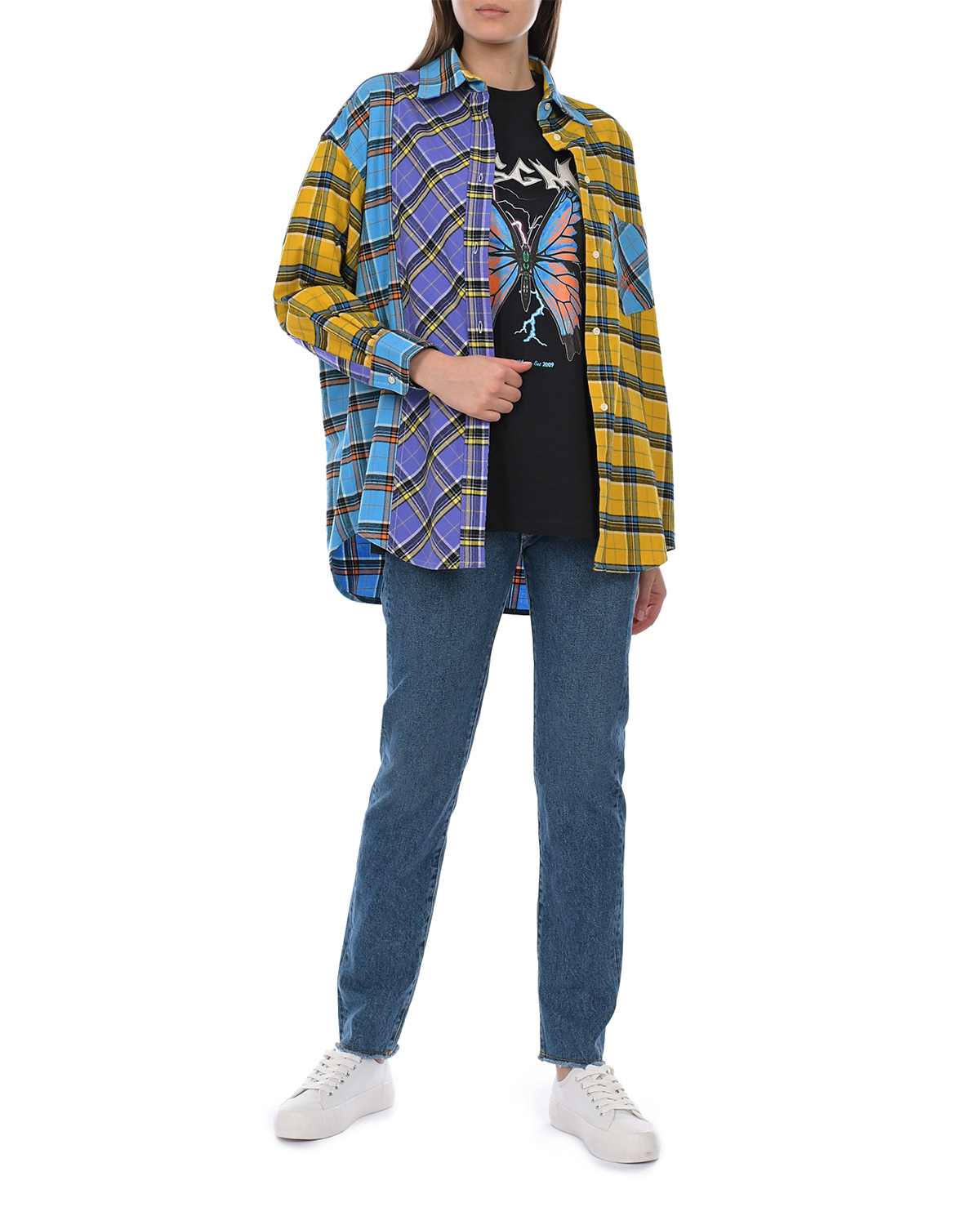 Рубашка в стиле color block Forte dei Marmi Couture, размер 42, цвет мультиколор - фото 2