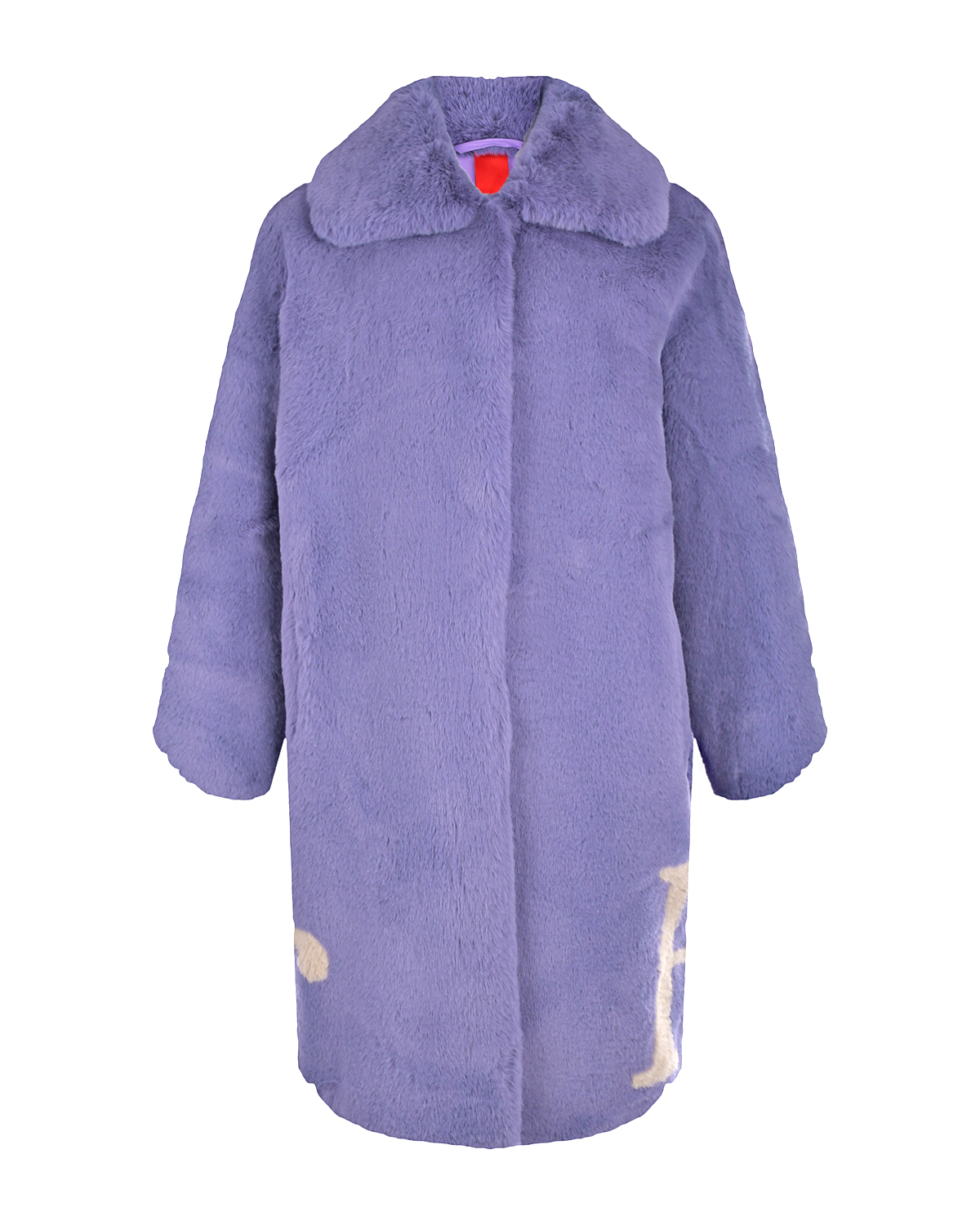 Сиреневое пальто из эко-меха Glox, размер 40, цвет сиреневый