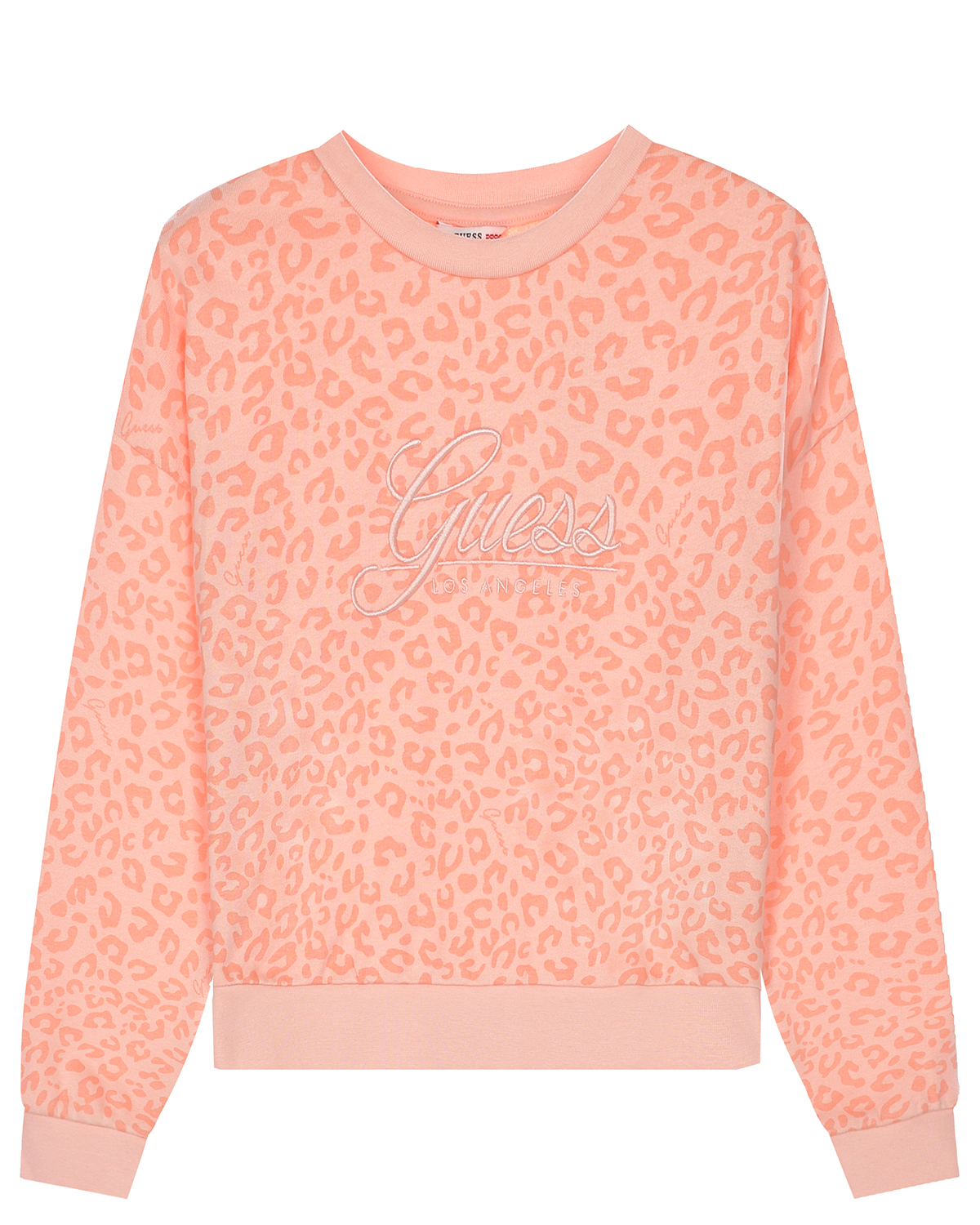 Розовый свитшот с леопардовым принтом Guess детский, размер 122 - фото 1
