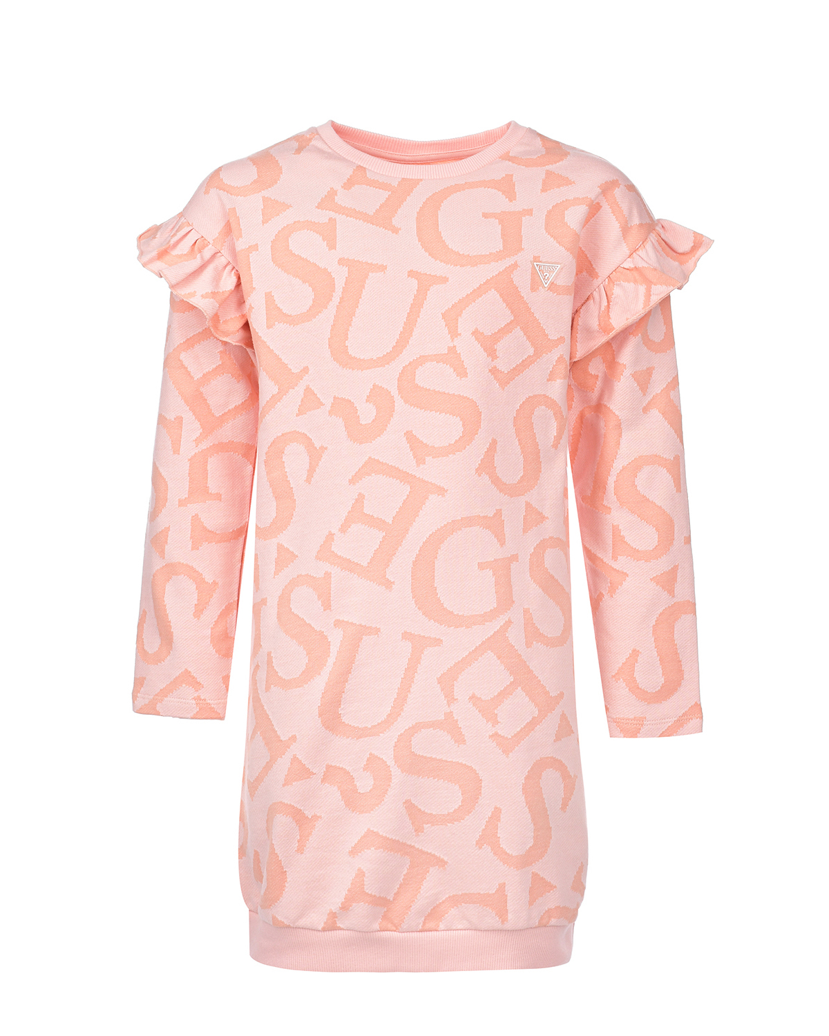 Платье со сплошным лого Guess детское, размер 122, цвет оранжевый - фото 1