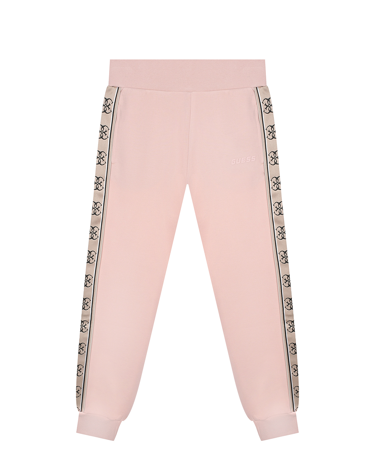 Розовые спортивные брюки с лампасами Guess детские, размер 140, цвет розовый - фото 1