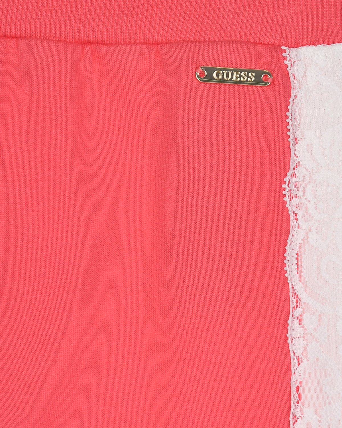Розово-белые спортивные брюки с кружевными лампасами Guess детское, размер 92, цвет мультиколор - фото 3