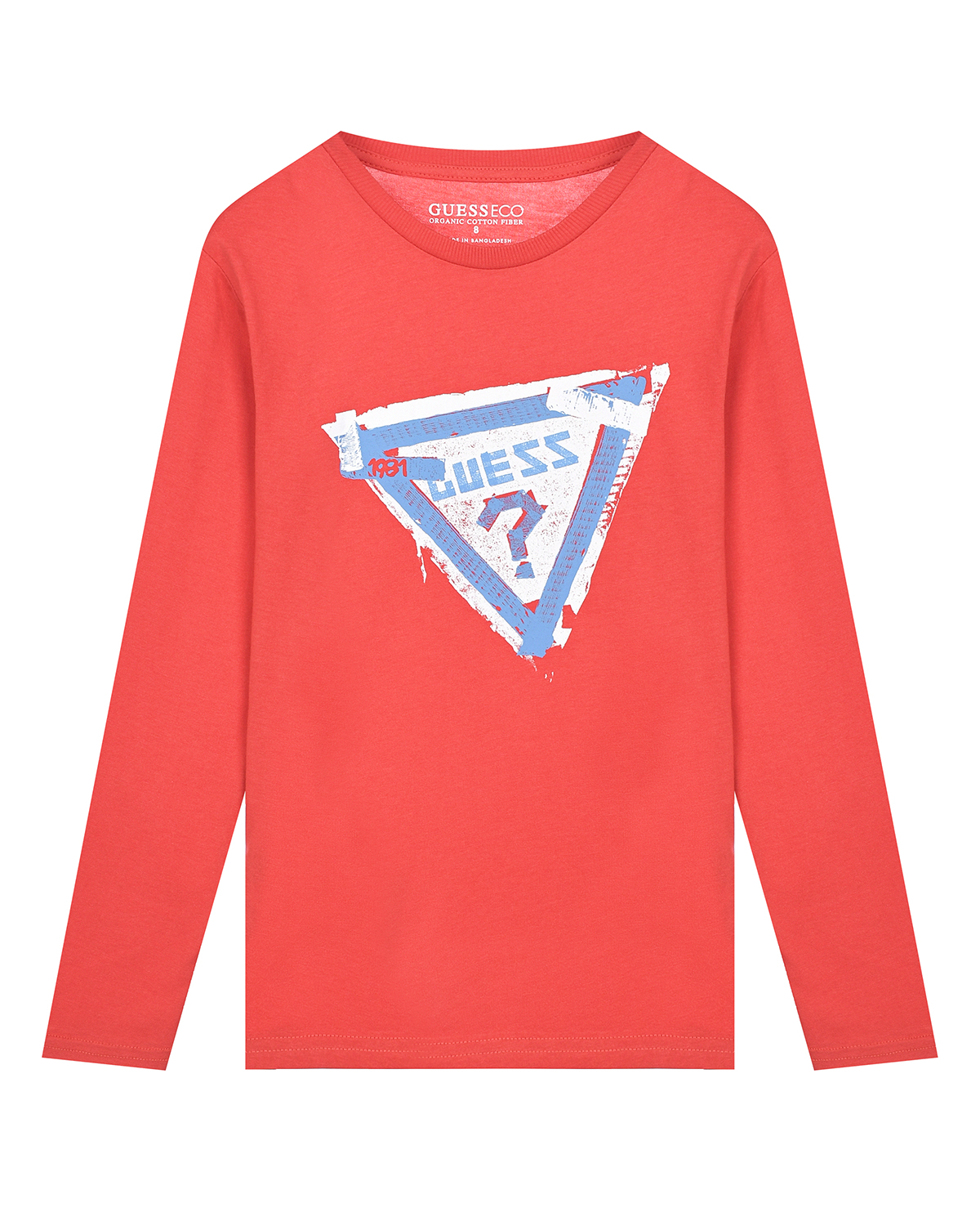 Красная толстовка с треугольным лого Guess детская, размер 122, цвет красный - фото 1