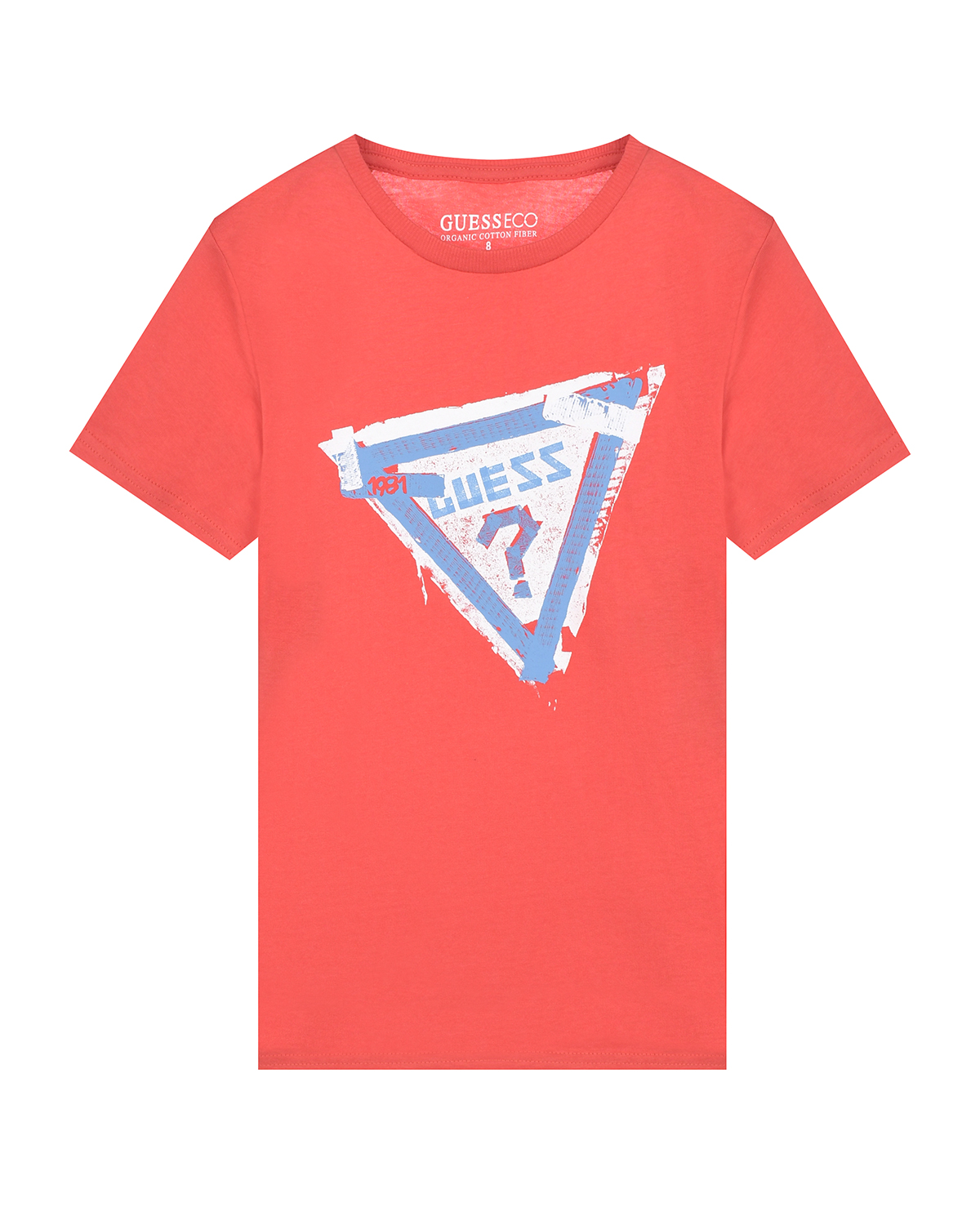 Красная футболка с треугольным лого Guess детская, размер 122, цвет красный - фото 1