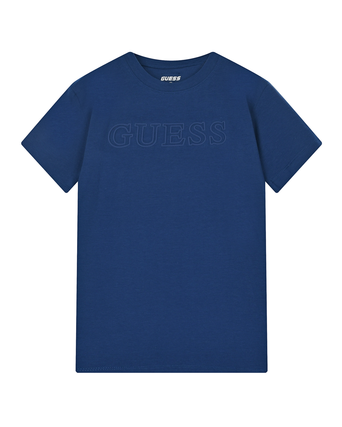 Темно-синяя футболка с объемным лого Guess детское, размер 128, цвет синий - фото 1