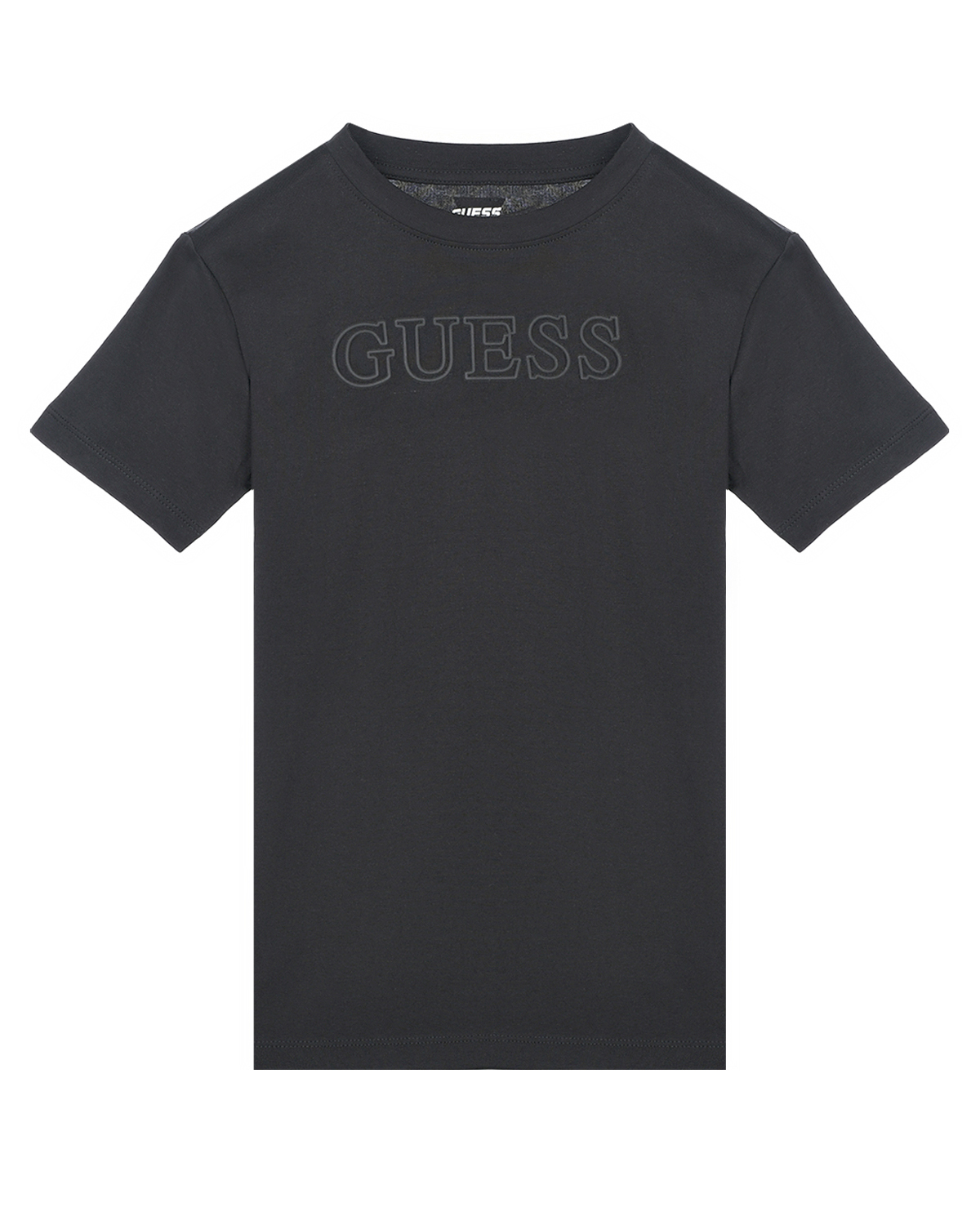 Черная футболка с объемным лого Guess детская, размер 128, цвет черный - фото 1