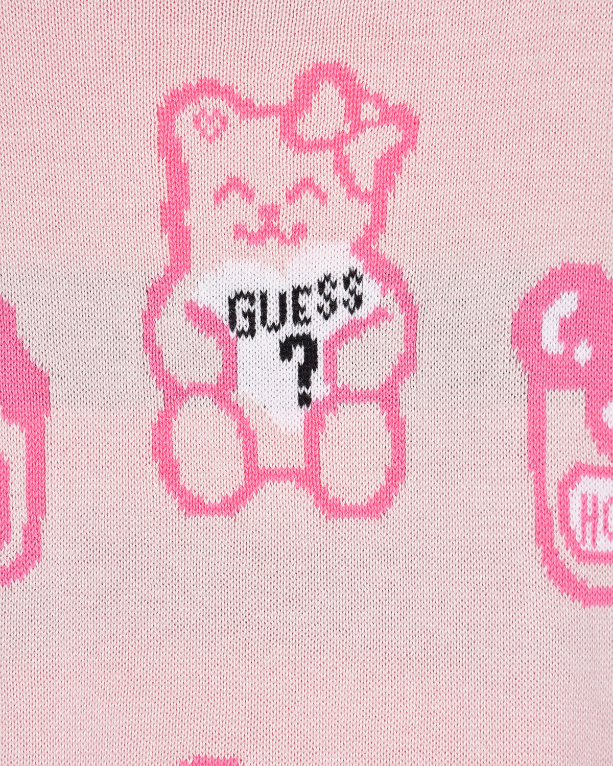 Розовый джемпер со сплошным принтом "мишка" Guess детский, размер 92 - фото 3