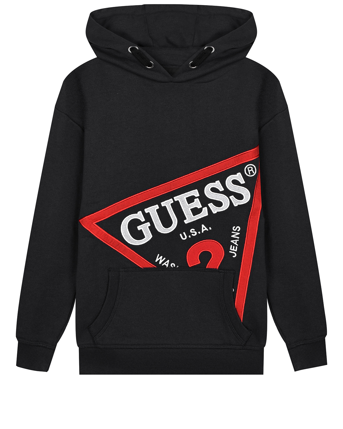 Черная толстовка-худи с лого Guess детская, размер 92, цвет черный - фото 1