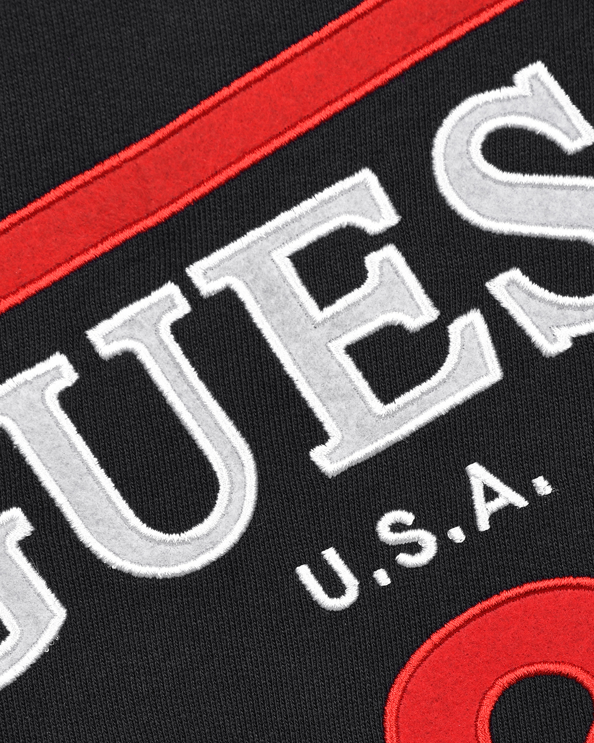 Черная толстовка-худи с лого Guess детская, размер 92, цвет черный - фото 3