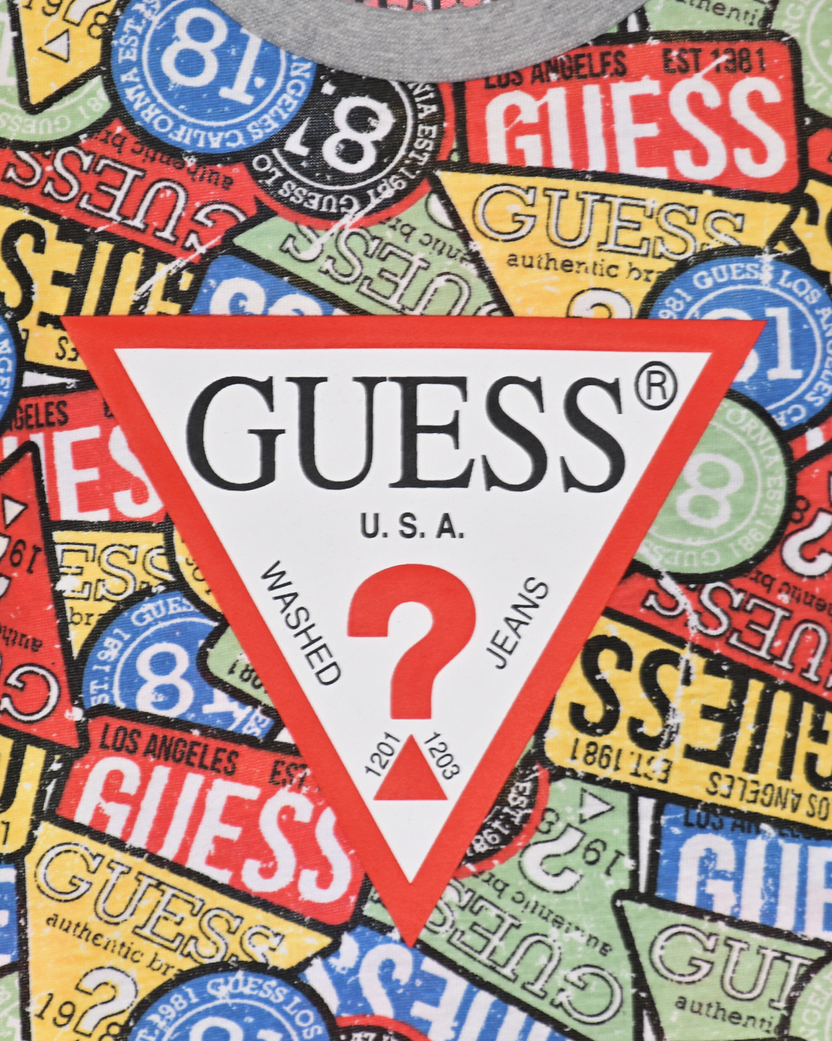Толстовка со сплошным принтом "значки" Guess детская, размер 92, цвет мультиколор - фото 3