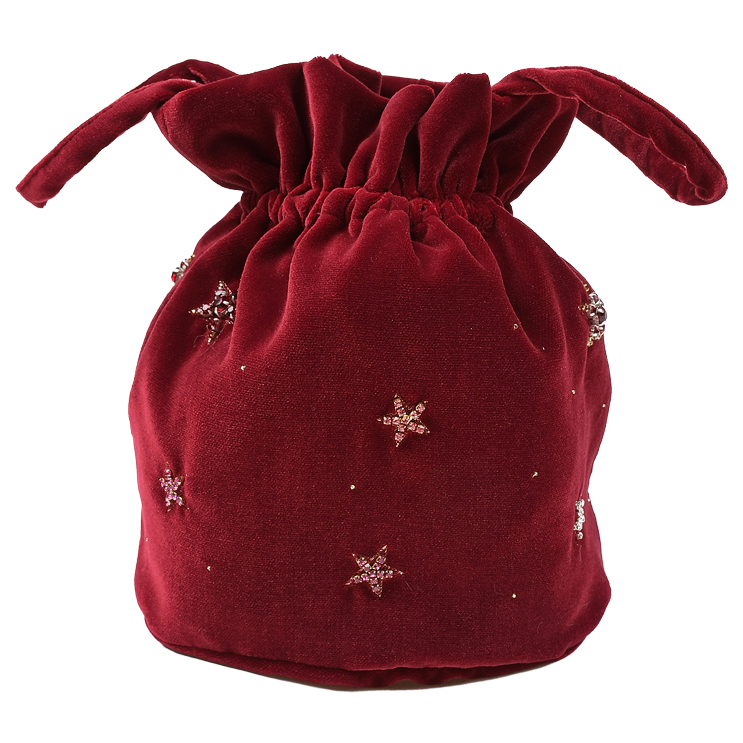 Бордовая бархатная сумка со стразами, 14x14x18 см IL Gufo детская, размер unica, цвет бордовый - фото 1