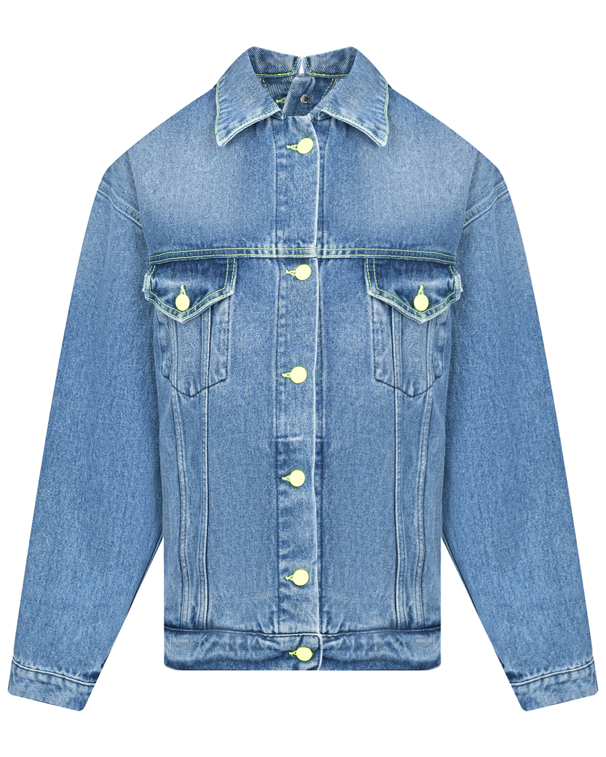 Голубая джинсовая куртка MSGM, размер 40, цвет голубой - фото 1