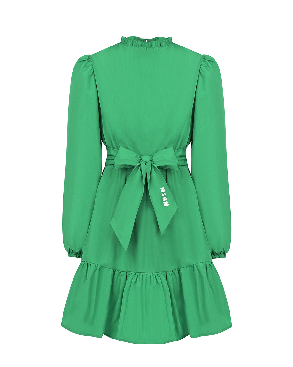 Зеленое платье с поясом MSGM детское, размер 128, цвет зеленый - фото 1