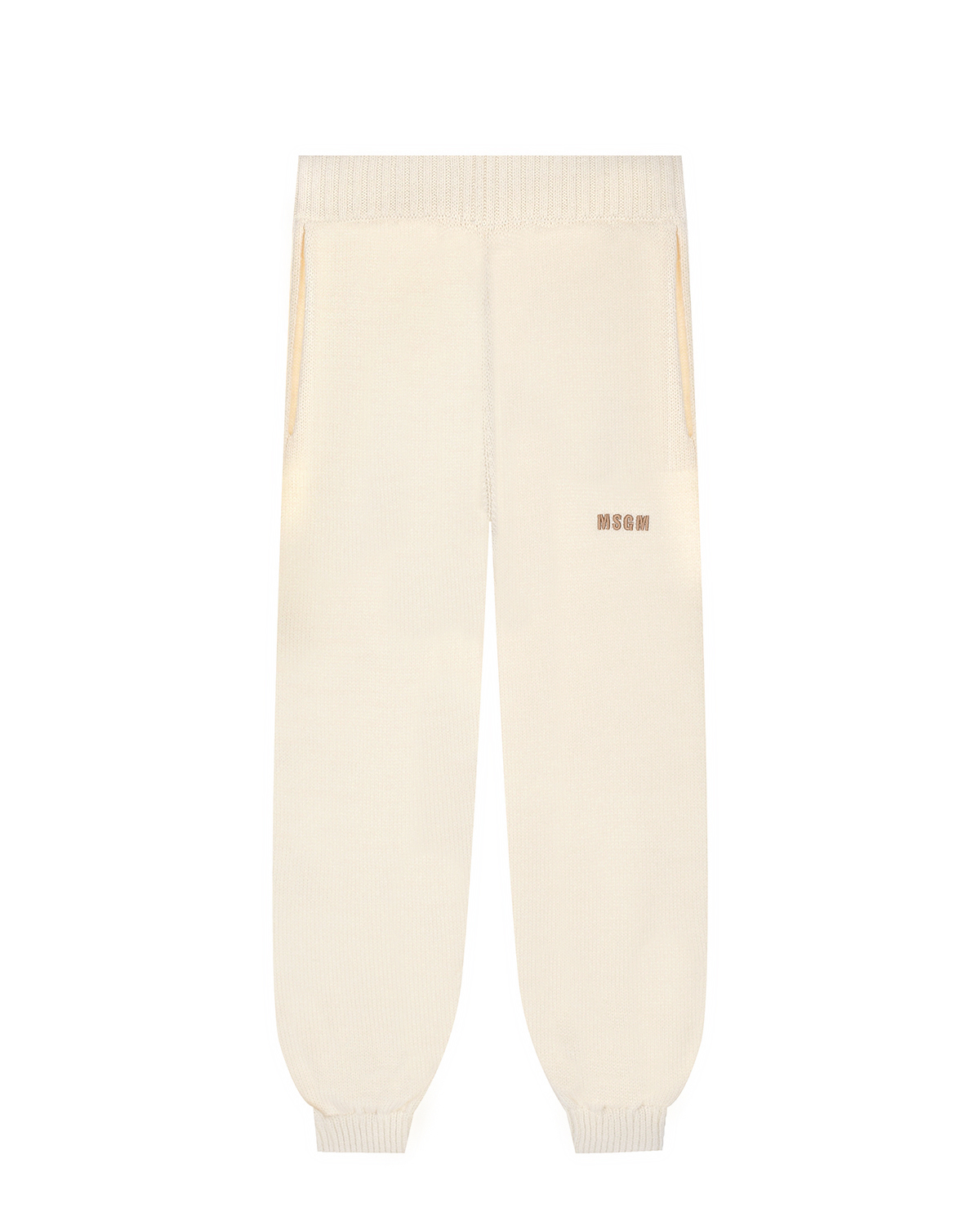 Спортивные брюки кремового цвета MSGM детские, размер 140