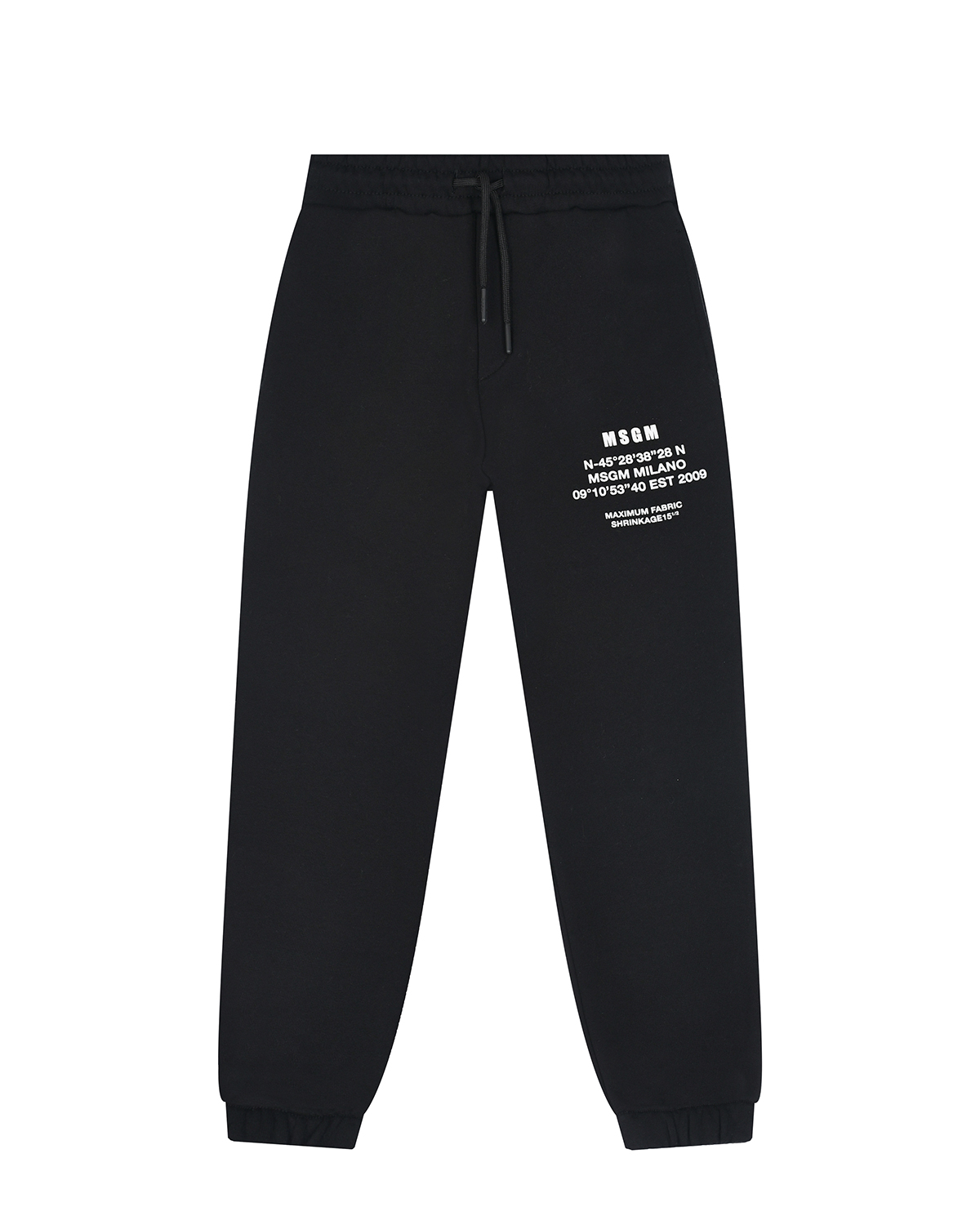 Черные спортивные брюки с поясом на кулиске MSGM детские, размер 128, цвет черный - фото 1