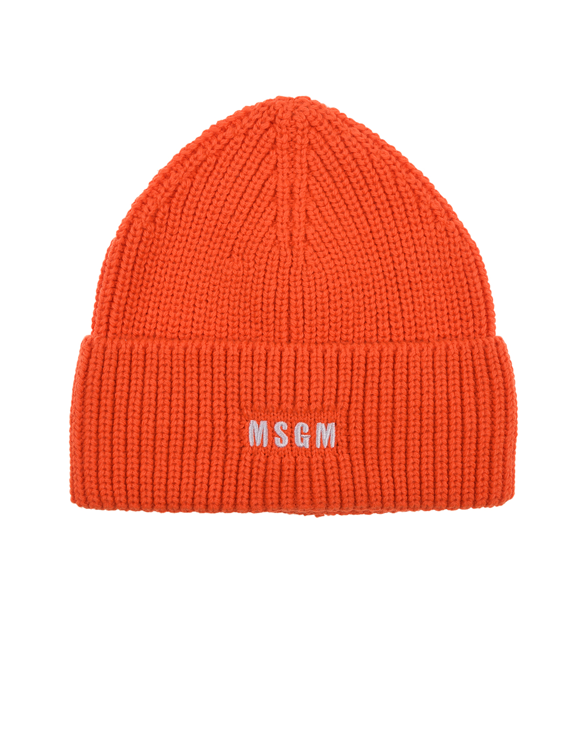 Оранжевая шапка с лого MSGM детская, размер unica, цвет оранжевый