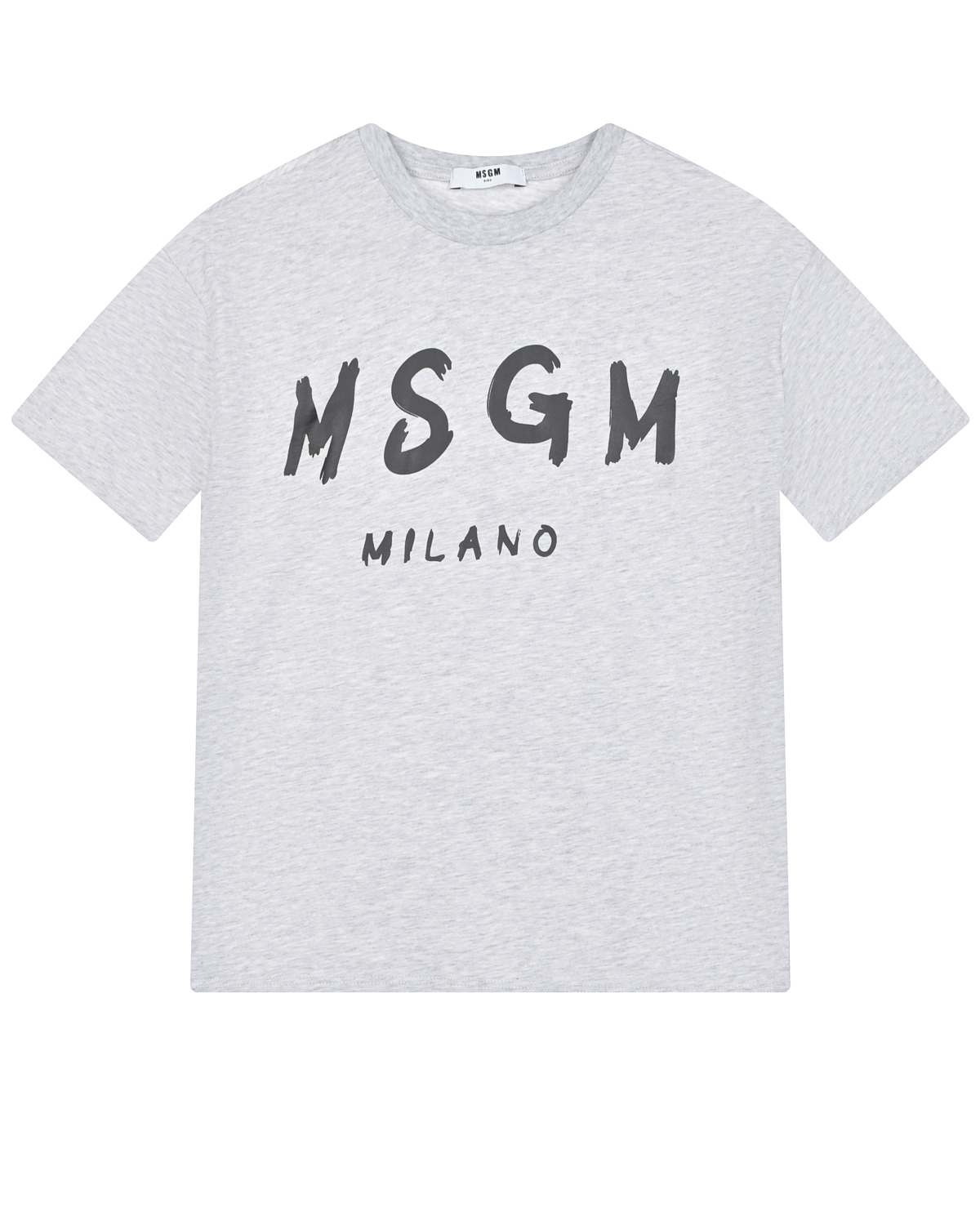 Серая футболка с крупным лого MSGM детская, размер 128, цвет серый - фото 1