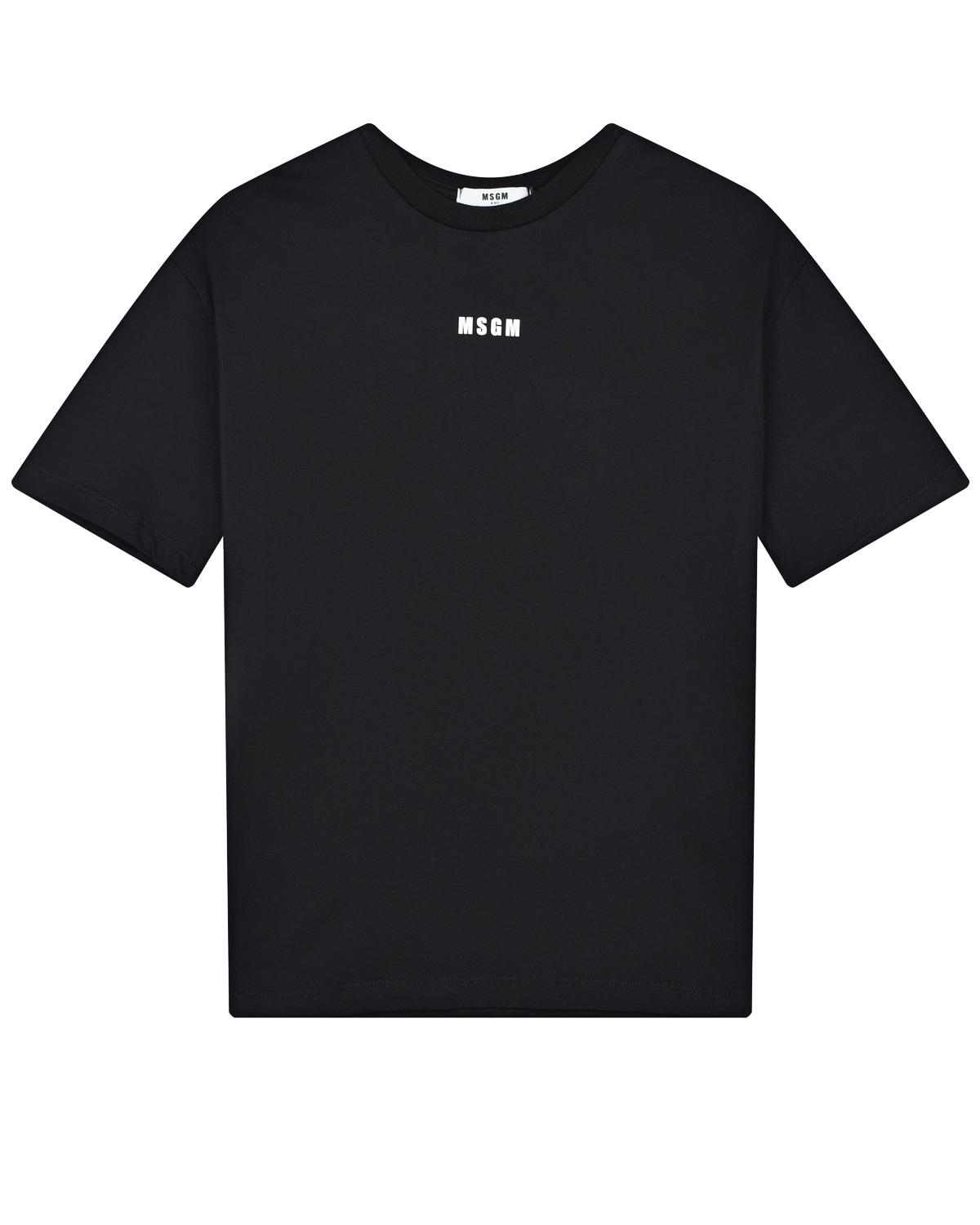 Черная футболка с белым лого MSGM детская, размер 140, цвет черный - фото 1