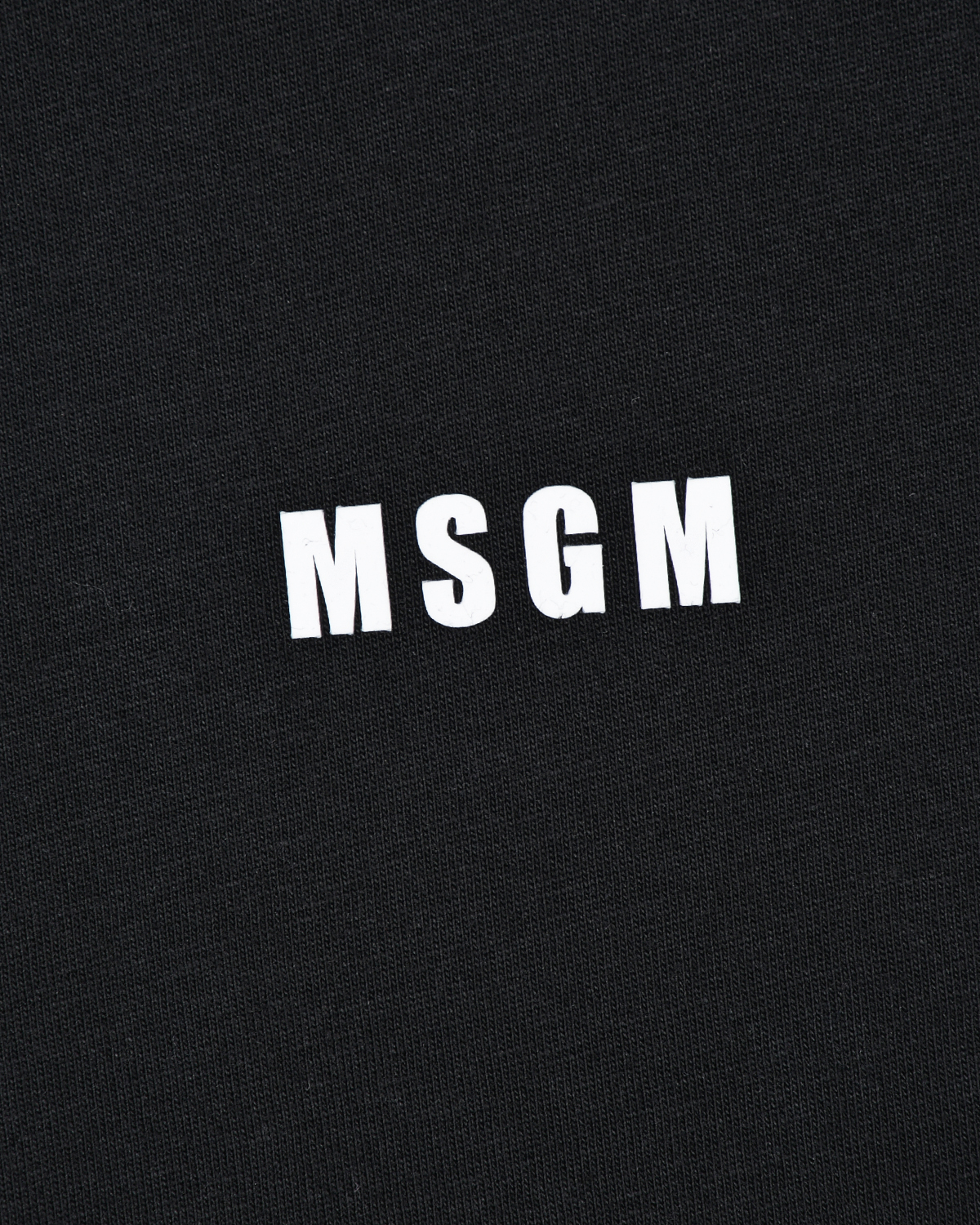 Черная футболка с белым лого MSGM детская, размер 140, цвет черный - фото 3