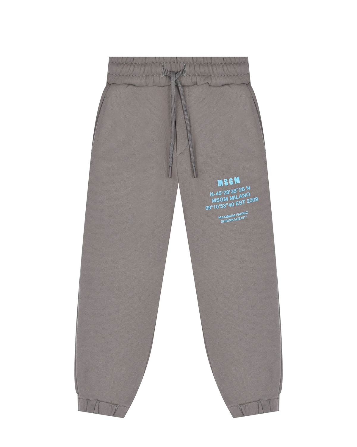 Серые спортивные брюки с бирюзовым лого MSGM детские, размер 164, цвет серый - фото 1