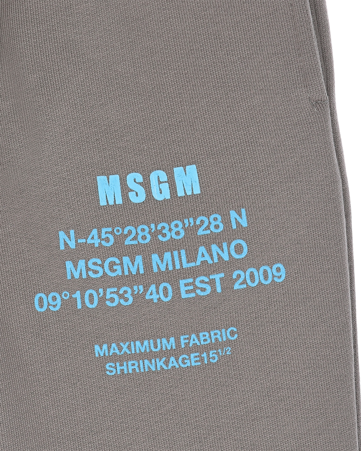 Серые спортивные брюки с бирюзовым лого MSGM детские, размер 164, цвет серый - фото 3