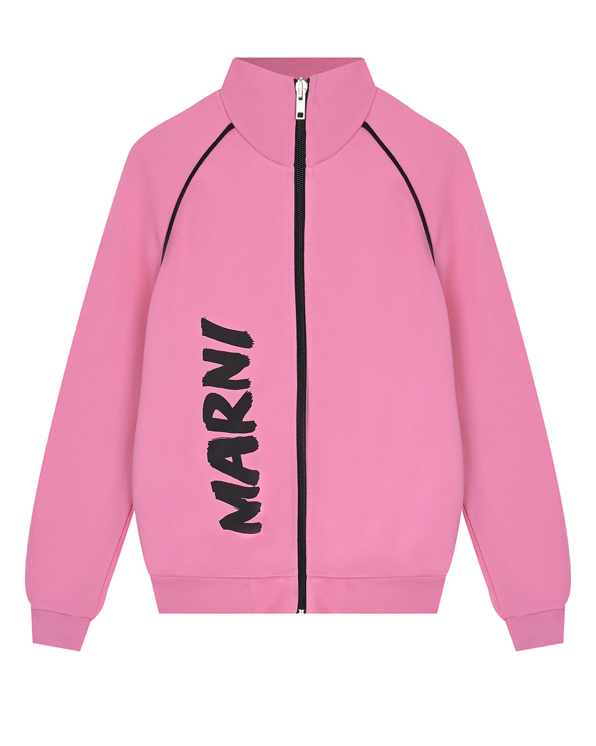 Розовая спортивная куртка с черным лого MARNI детская, размер 140, цвет розовый - фото 1
