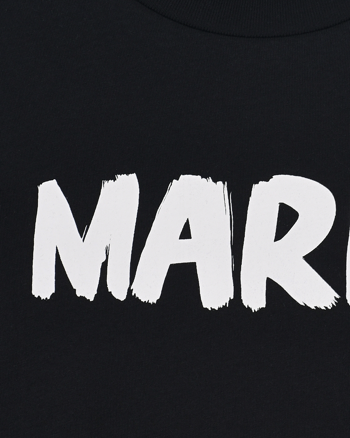 Черная футболка с белым лого MARNI детская, размер 128, цвет черный - фото 3
