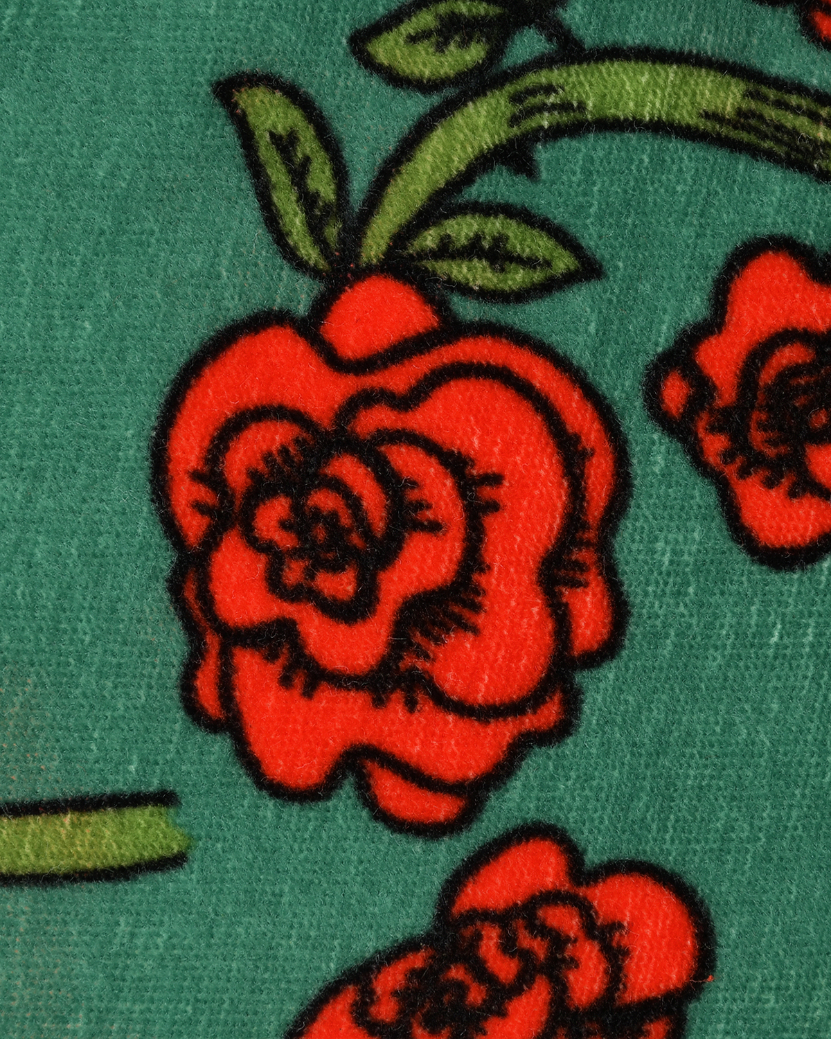 Зеленые спортивные брюки с принтом "розы" Mini Rodini детские, размер 104, цвет зеленый - фото 3