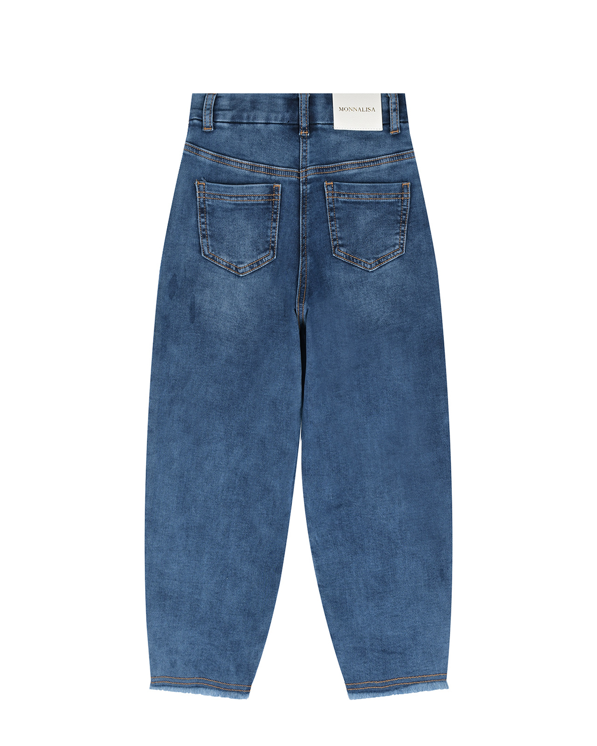 Синие джинсы с цветочной вышивкой Monnalisa детские, размер 104 - фото 2