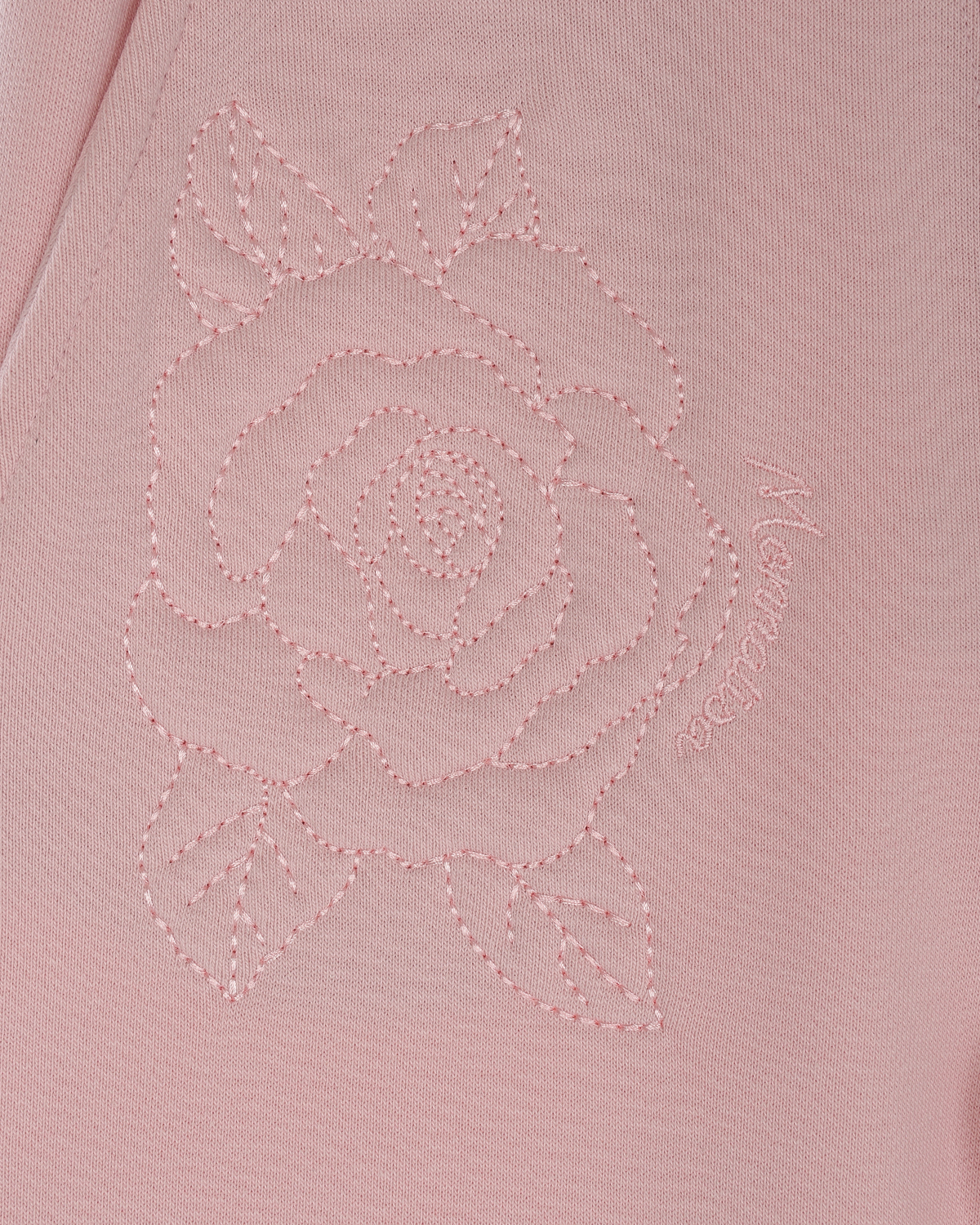 Розовые спортивные брюки с цветочной вышивкой Monnalisa детские, размер 116 - фото 5