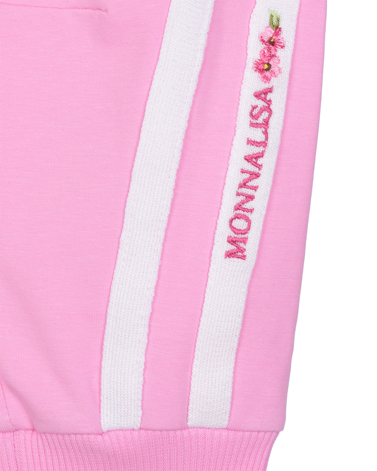 Розовые спортивные брюки с белыми полосками Monnalisa детские, размер 104, цвет розовый - фото 3