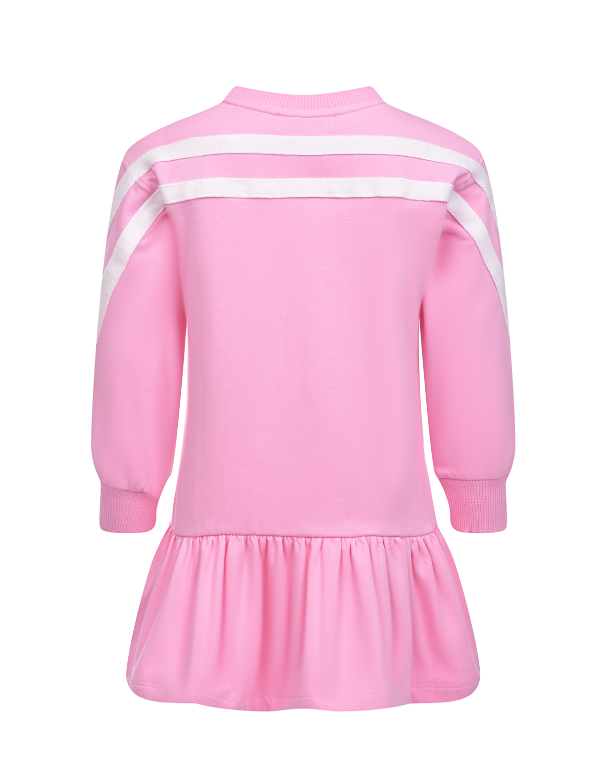 Розовое платье с принтом "Together" Monnalisa детское, размер 110, цвет розовый - фото 2