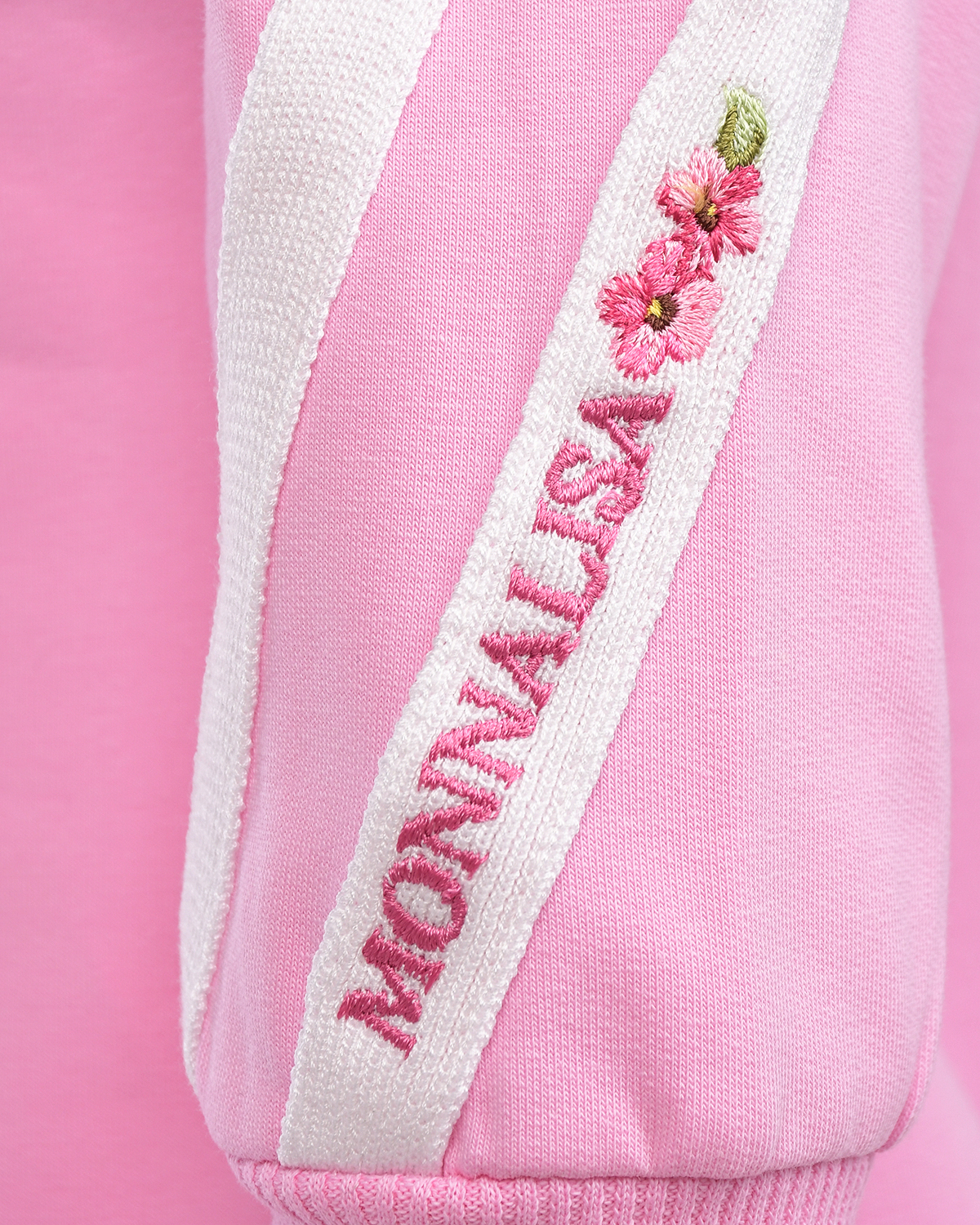Розовое платье с принтом "Together" Monnalisa детское, размер 110, цвет розовый - фото 4