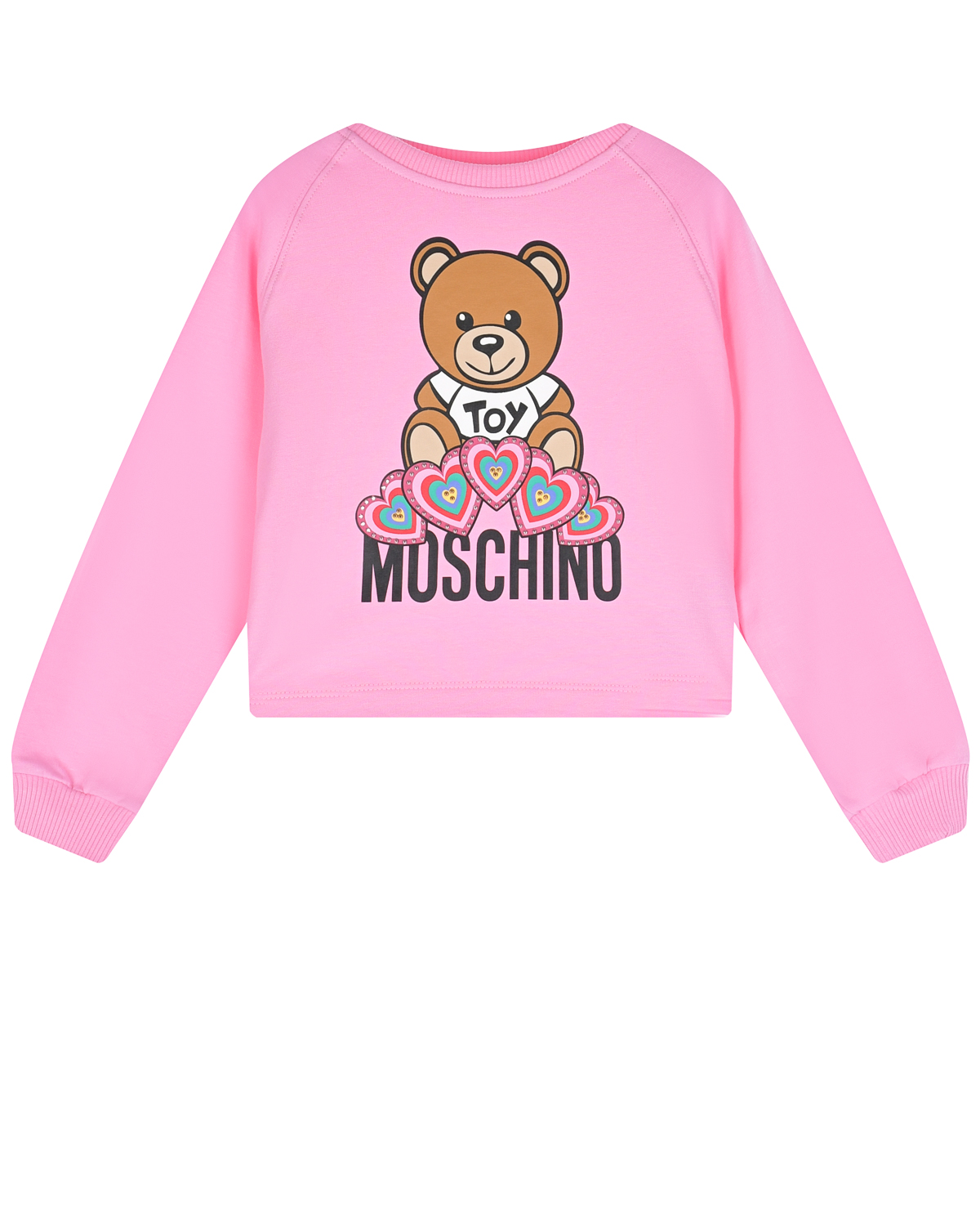 Розовый свитшот с принтом "мишка" Moschino детский, размер 104 - фото 1