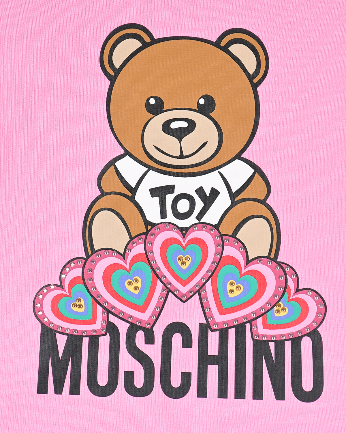 Розовый свитшот с принтом "мишка" Moschino детский, размер 104 - фото 4