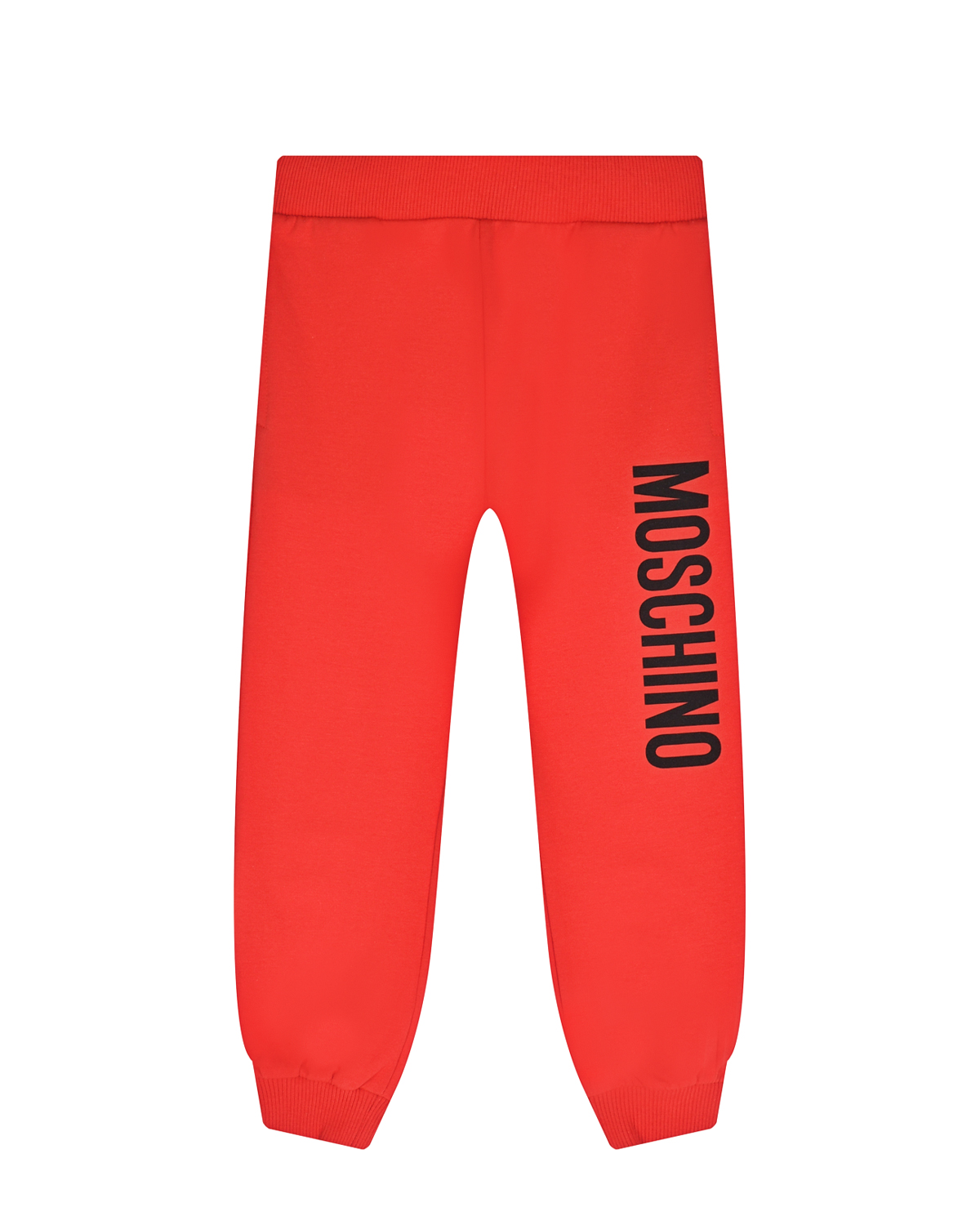 Красные спортивные брюки с вертикальным лого Moschino детские, размер 104, цвет красный - фото 1