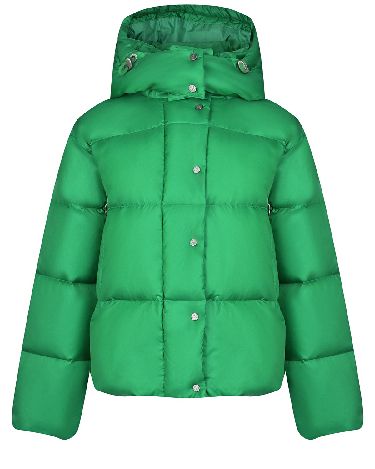 Короткая зеленая куртка с капюшоном Naumi, размер 36, цвет зеленый