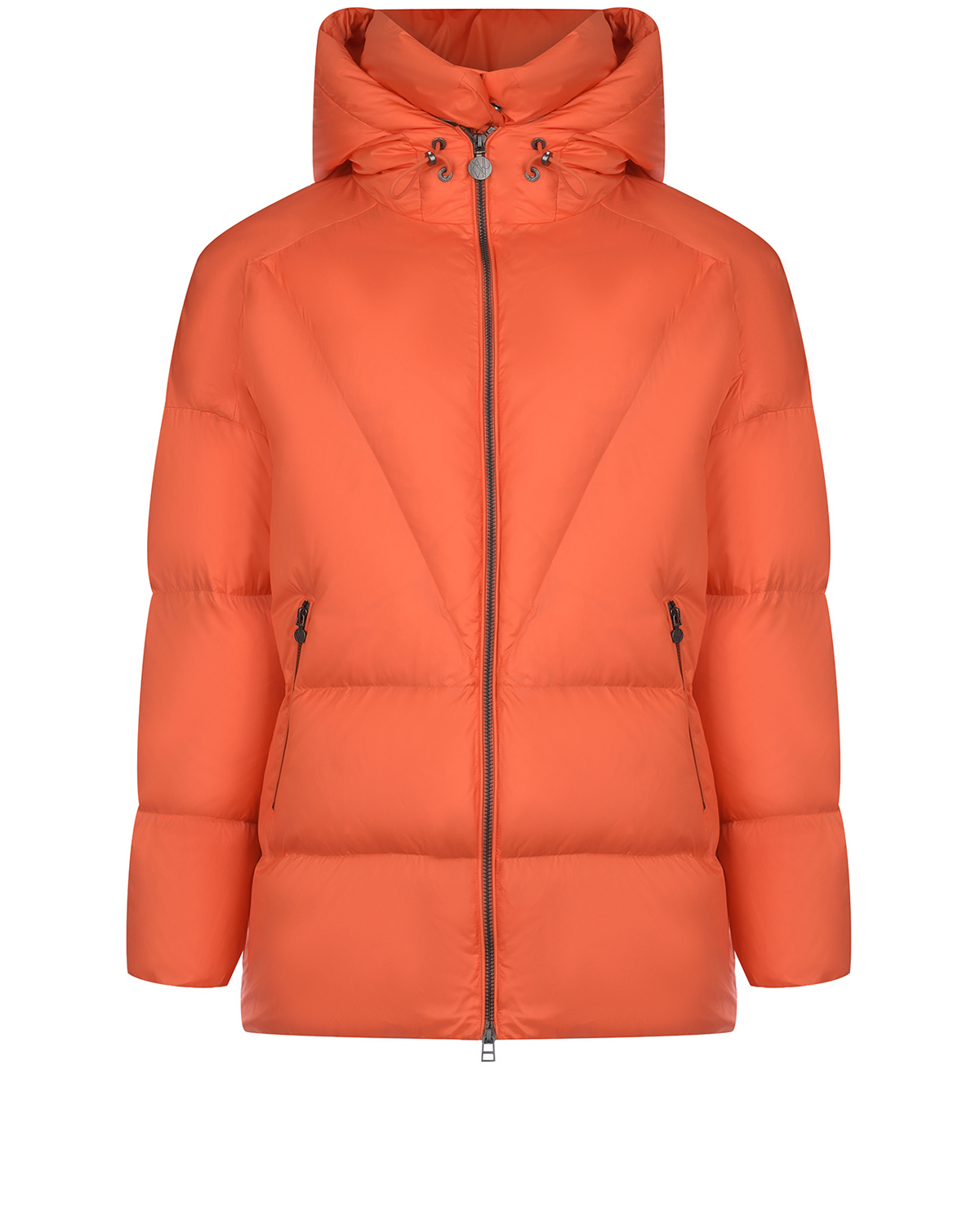 Удлиненная оранжевая куртка с капюшоном Naumi, размер 38, цвет оранжевый