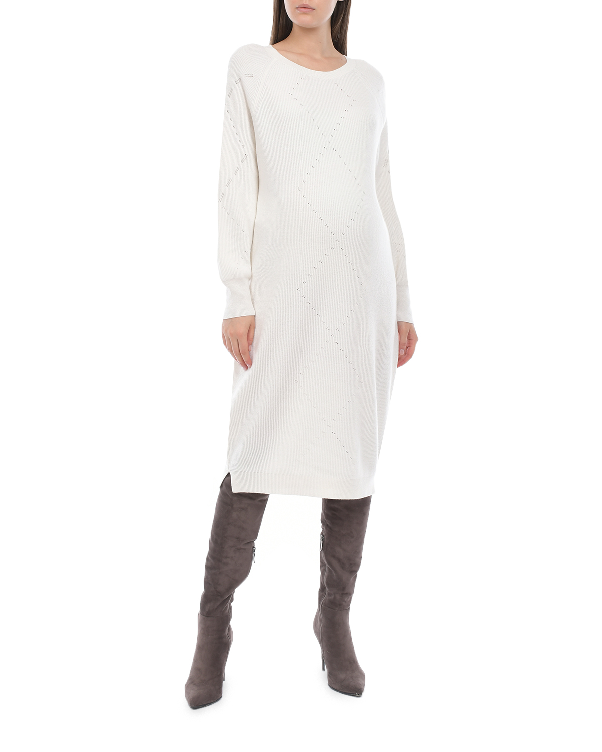 Платье из шерсти и шелка Panicale, размер 46, цвет кремовый - фото 4
