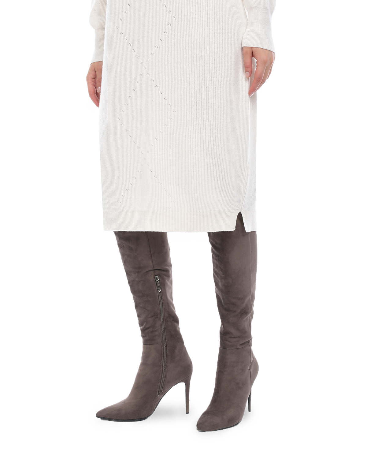 Платье из шерсти и шелка Panicale, размер 46, цвет кремовый - фото 7