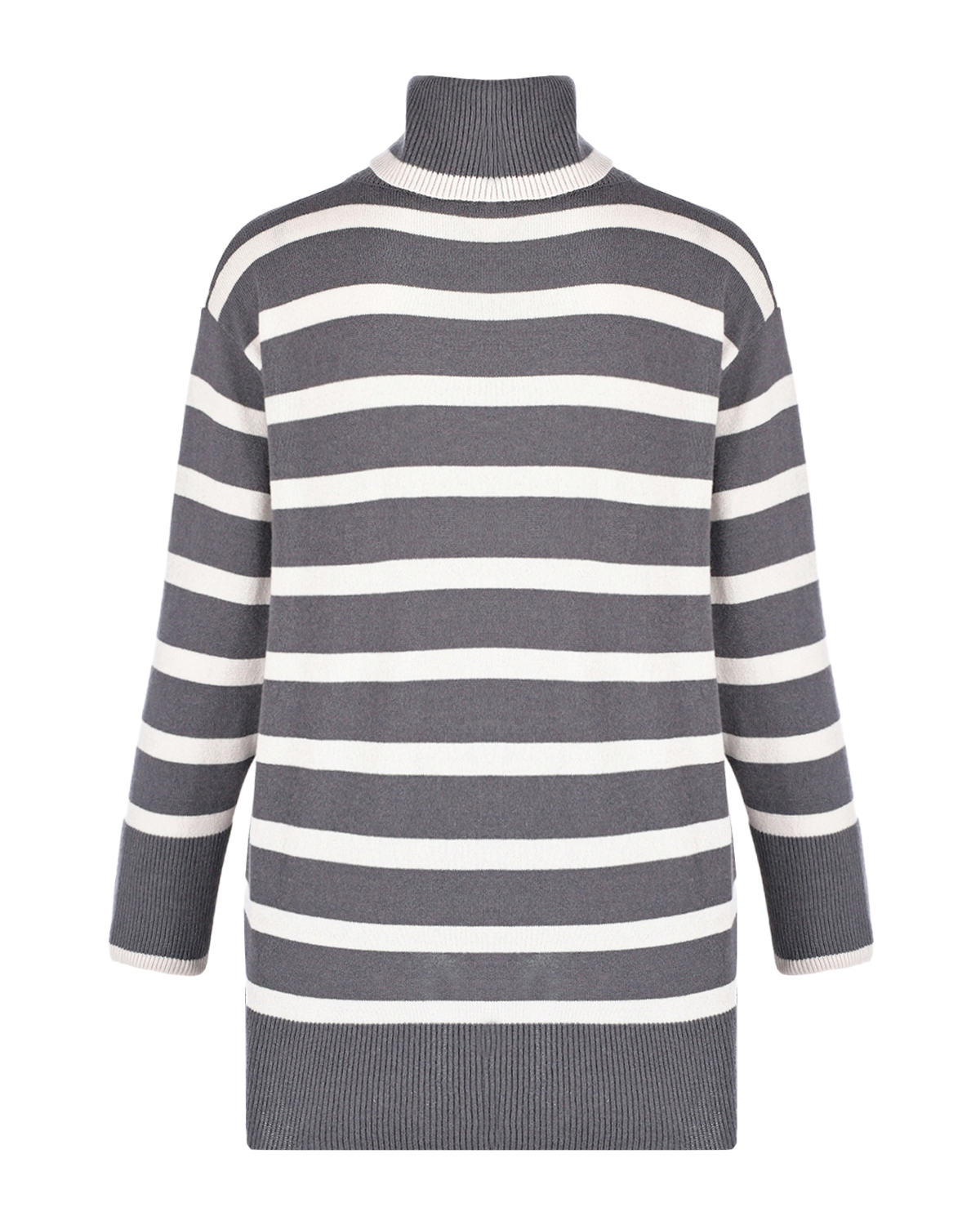 Темно-серый свитер в полоску Panicale, размер 42, цвет нет цвета - фото 5