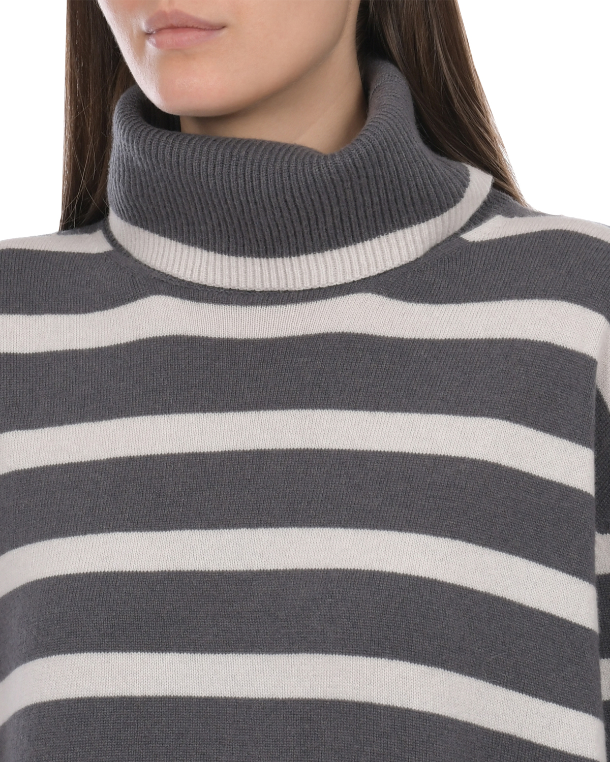 Темно-серый свитер в полоску Panicale, размер 42, цвет нет цвета - фото 7