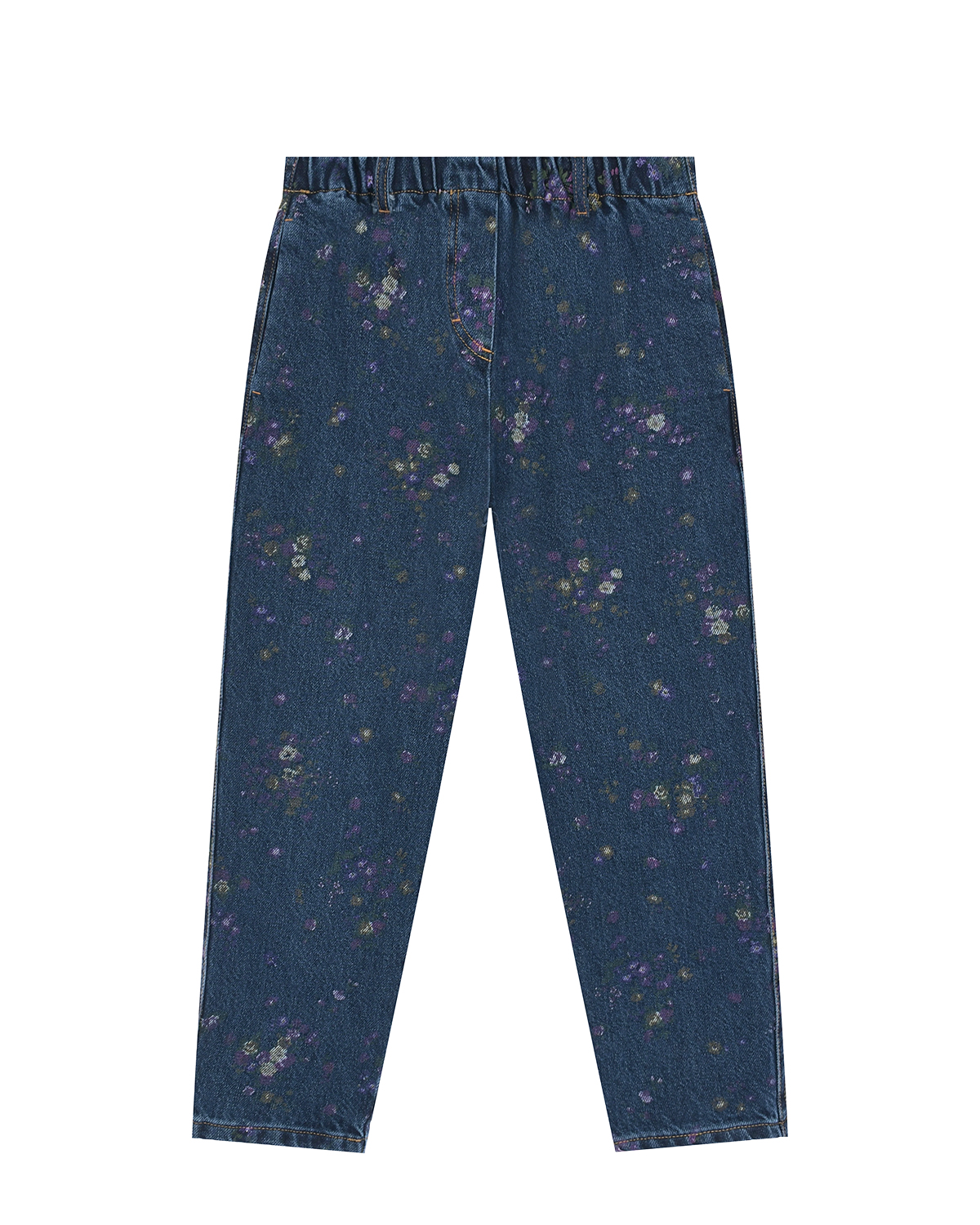 Синие джинсы с цветочным принтом Philosophy детские, размер 152 - фото 1
