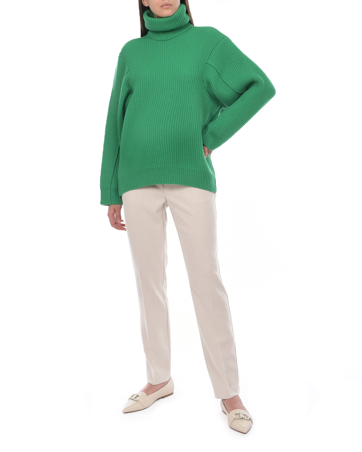 Зеленый базовый свитер Philosophy Di Lorenzo Serafini, размер 42 - фото 6