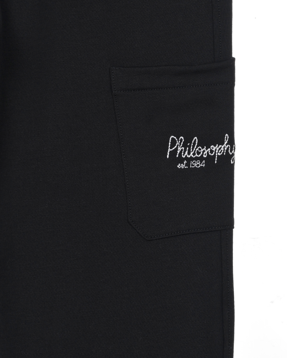 Черные спортивные брюки с накладным карманом Philosophy di Lorenzo Serafini Kids детские, размер 164, цвет черный - фото 3